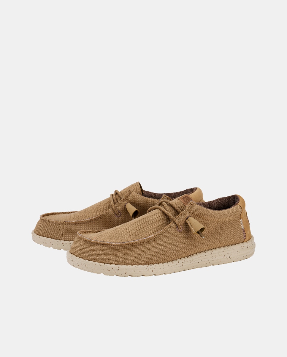 Imagen 4 de Zapatos de cordones de hombre de malla elástica y suela a contraste - Marrón claro Marrón claro
