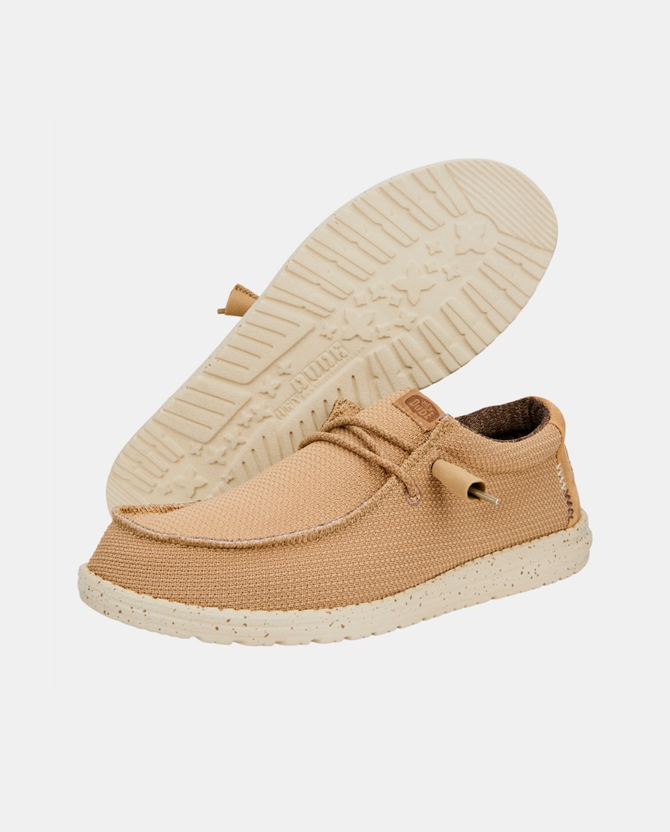 Imagen 3 de Zapatos de cordones de hombre de malla elástica y suela a contraste - Marrón claro Marrón claro