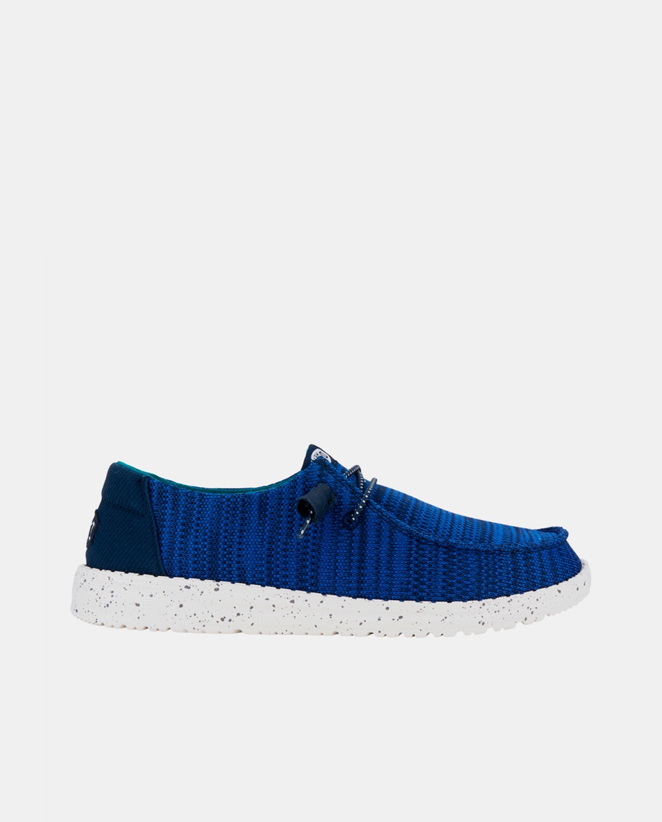 Zapatos de cordones de mujer de malla elástica - HeyDude - Azul marino Azul marino-1