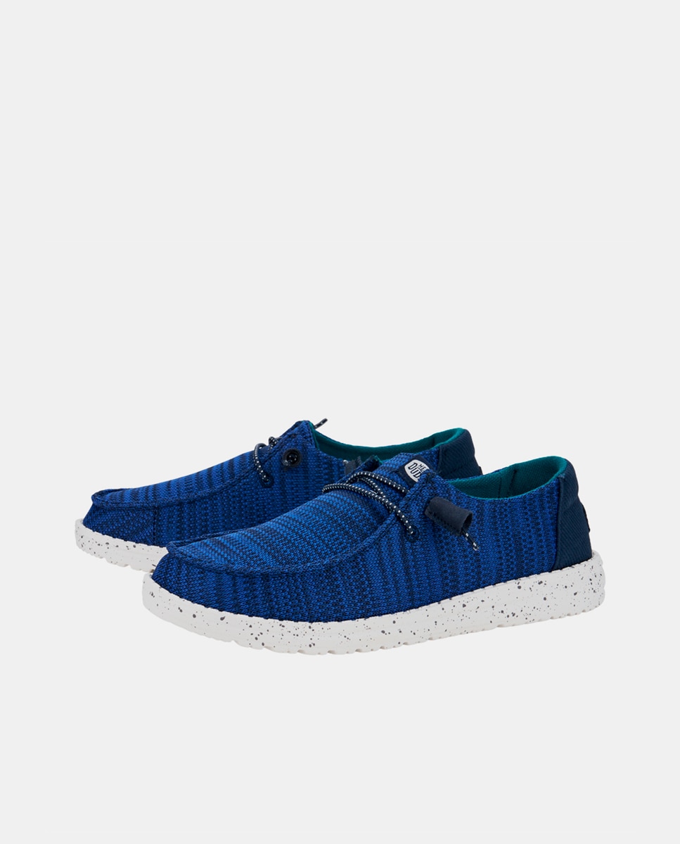 Zapatos de cordones de mujer de malla elástica - HeyDude - Azul marino Azul marino-2
