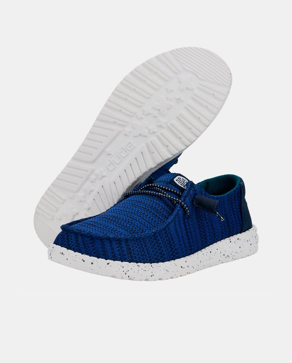 Zapatos de cordones de mujer de malla elástica - HeyDude - Azul marino Azul marino-3