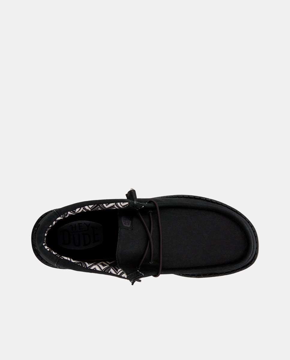 Imagen 2 de Zapatos de cordones de hombre de lona - HeyDude - Negro Negro