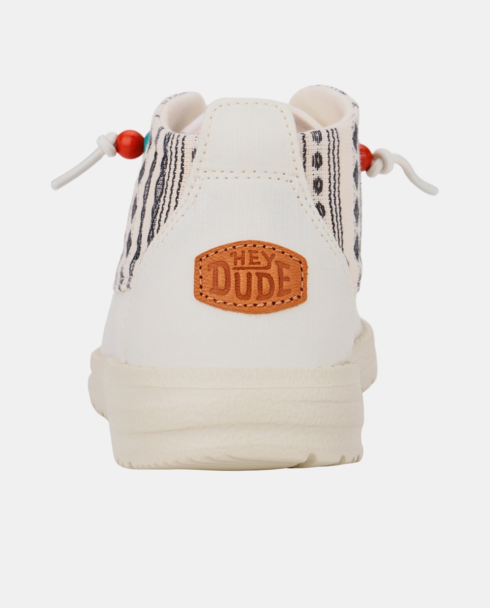 Botines de mujer de tejido y cordones elásticos - HeyDude - Beige Beige-5