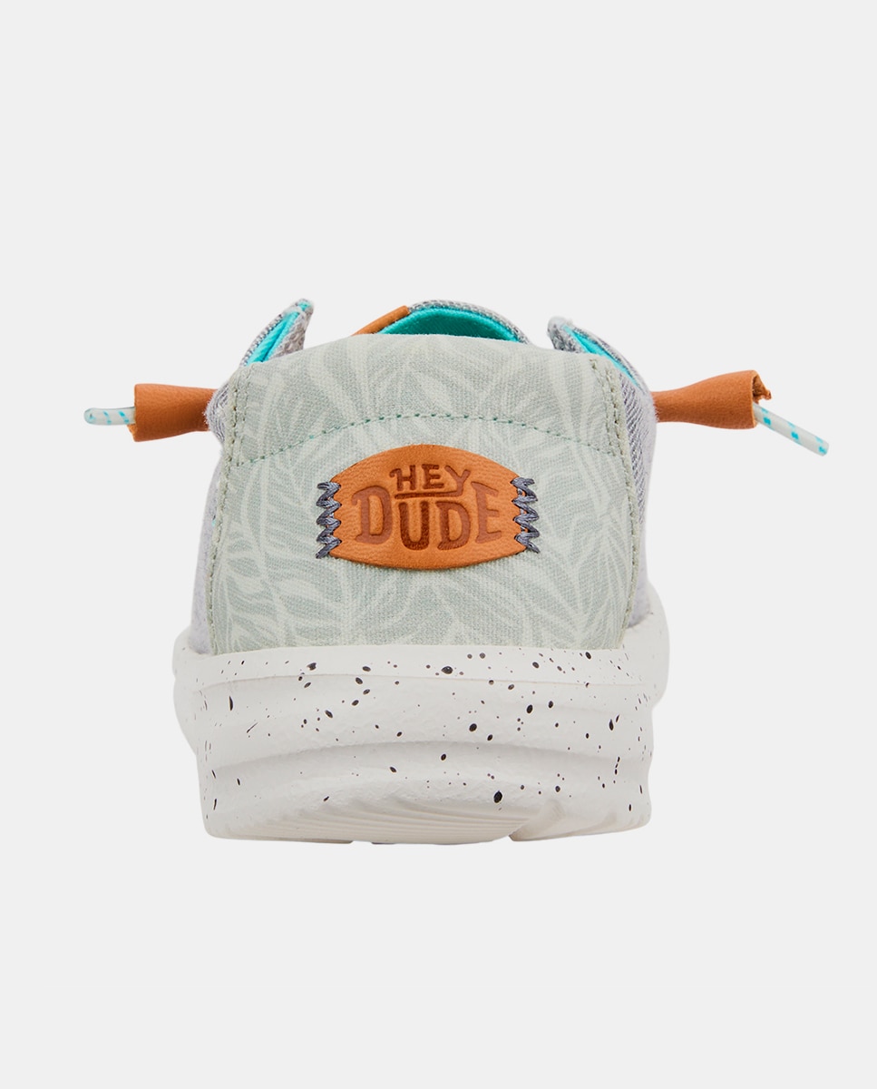 Zapatos de cordones de mujer de lona y acabado jaspeado - HeyDude - Gris Gris-5