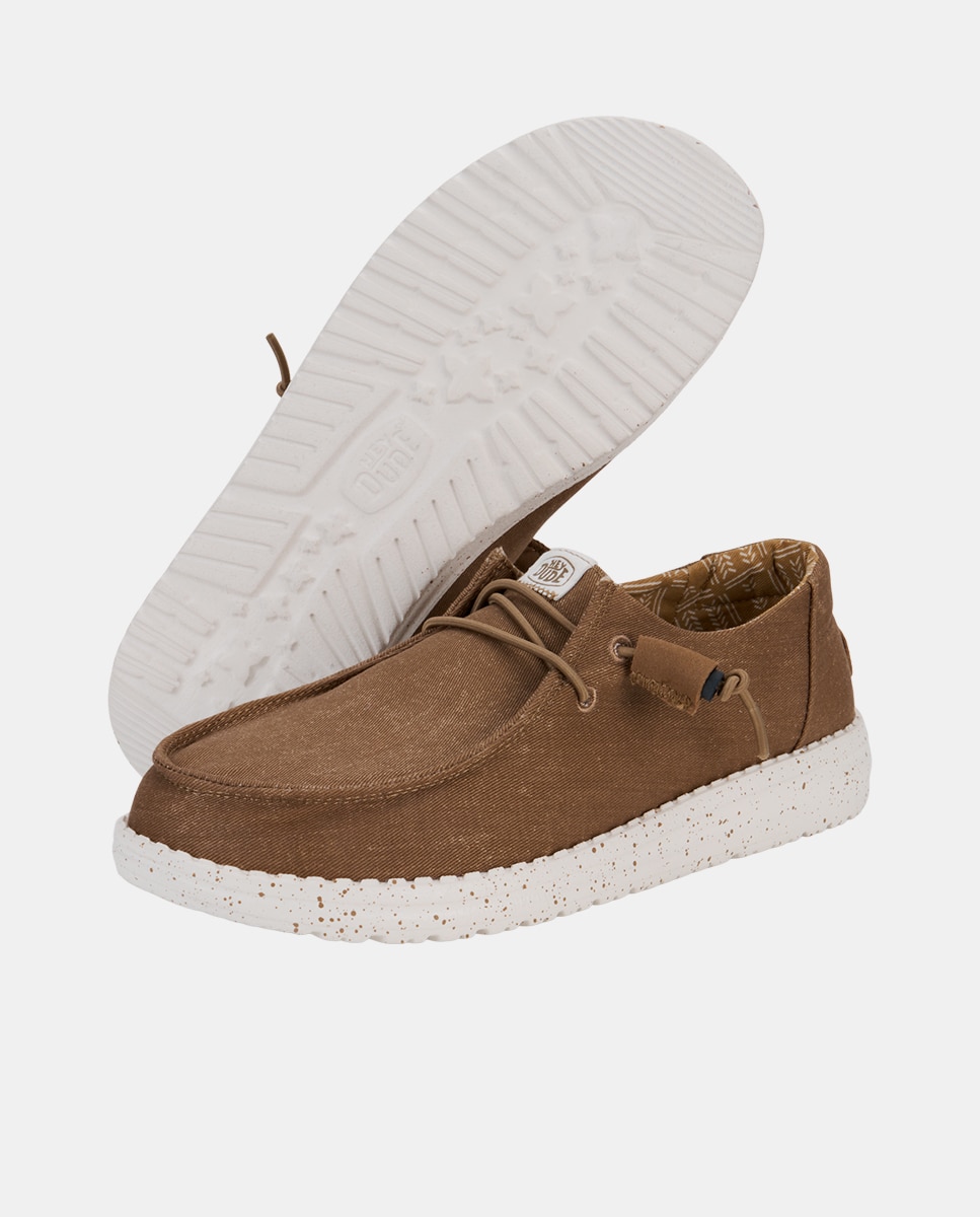 Zapatos de cordones de mujer de lona - HeyDude - Marrón Marrón-4