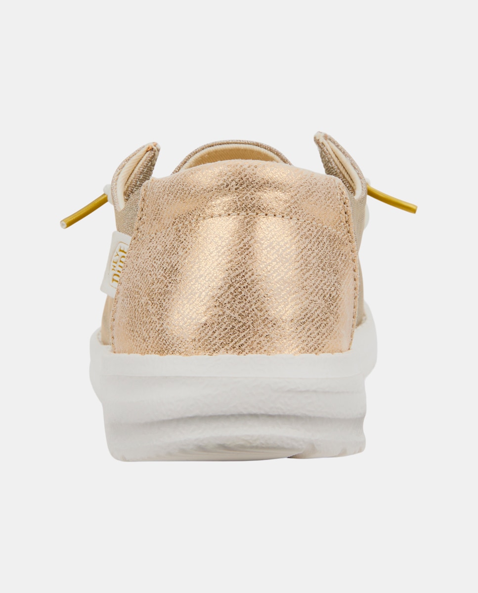 Zapatos de cordones de mujer de tejido y detalles metalizados - HeyDude - Beige Beige-5