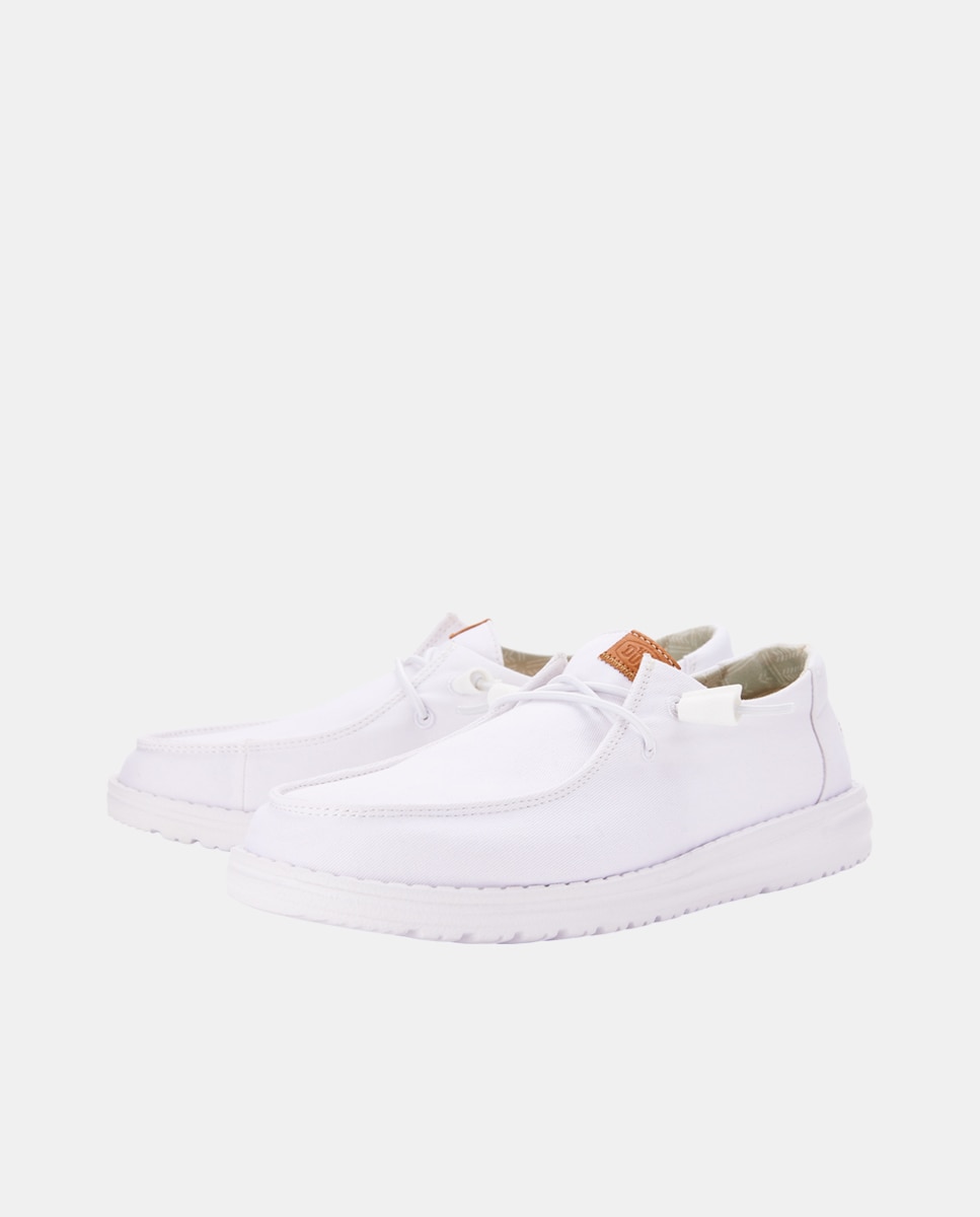 Imagen 2 de Zapatillas de cordones de mujer de lona - Blanco Blanco