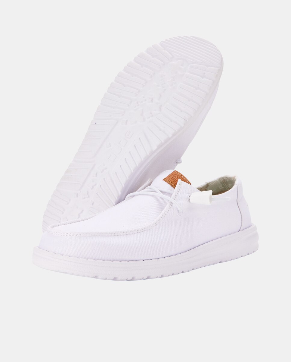 Imagen 3 de Zapatillas de cordones de mujer de lona - Blanco Blanco