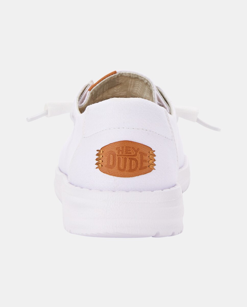 Imagen 5 de Zapatillas de cordones de mujer de lona - Blanco Blanco