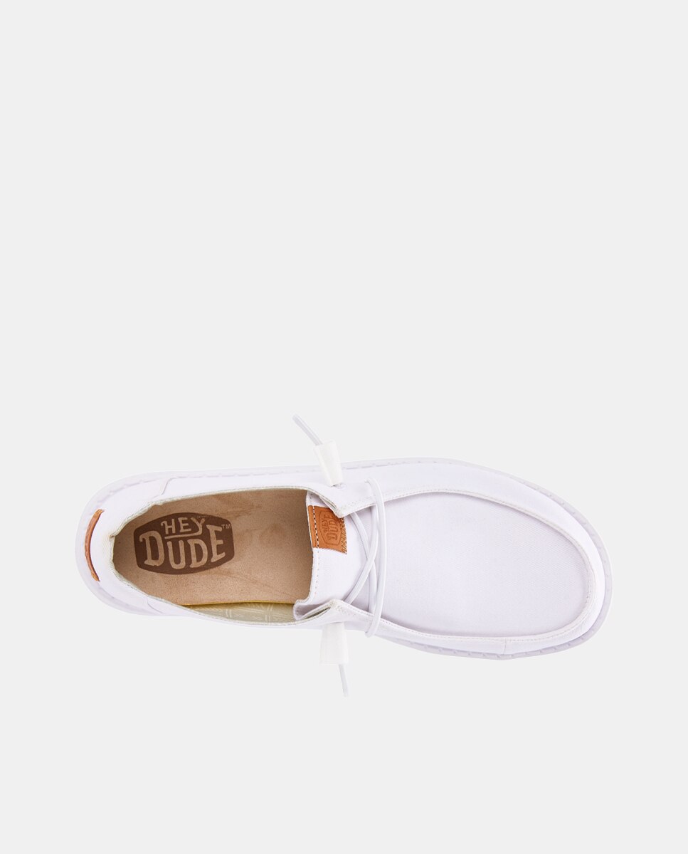 Imagen 6 de Zapatillas de cordones de mujer de lona - Blanco Blanco
