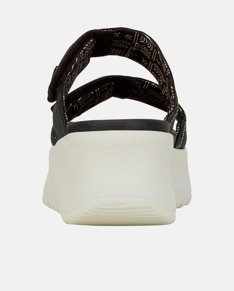 Sandalias de plataforma de mujer con doble tira - HeyDude - Plata Plata-5
