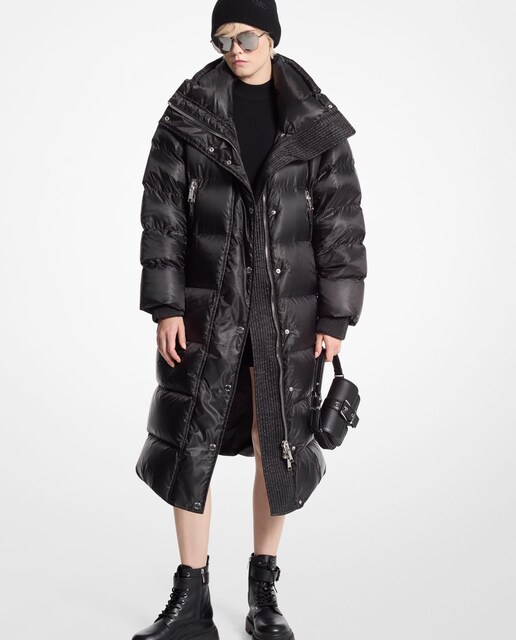 Imagen 0 de Plumífero unisex largo con cremalleras laterales