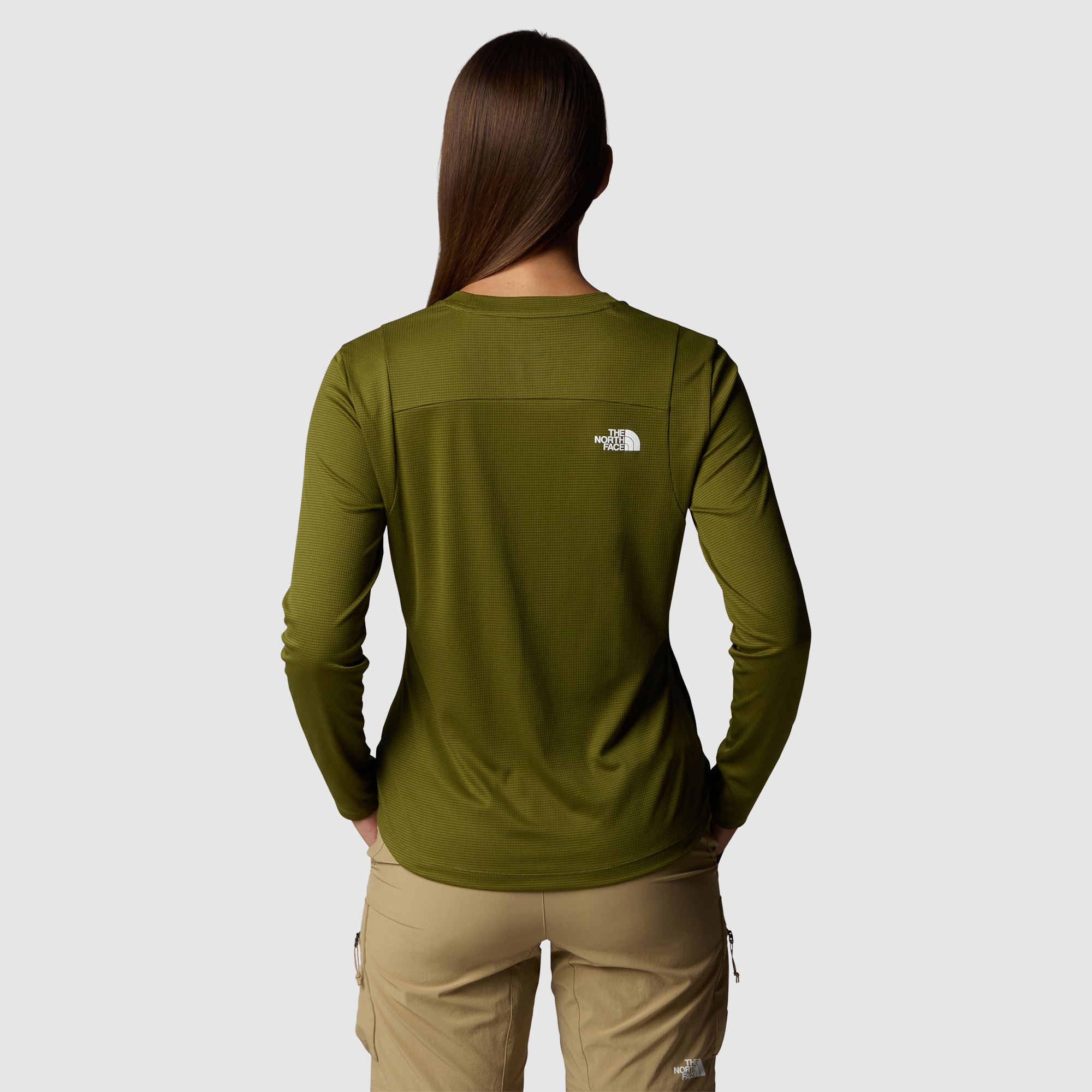 Camiseta de manga larga plegable para mujer Packable The North Face - Verde Oliva Verde Oliva-3