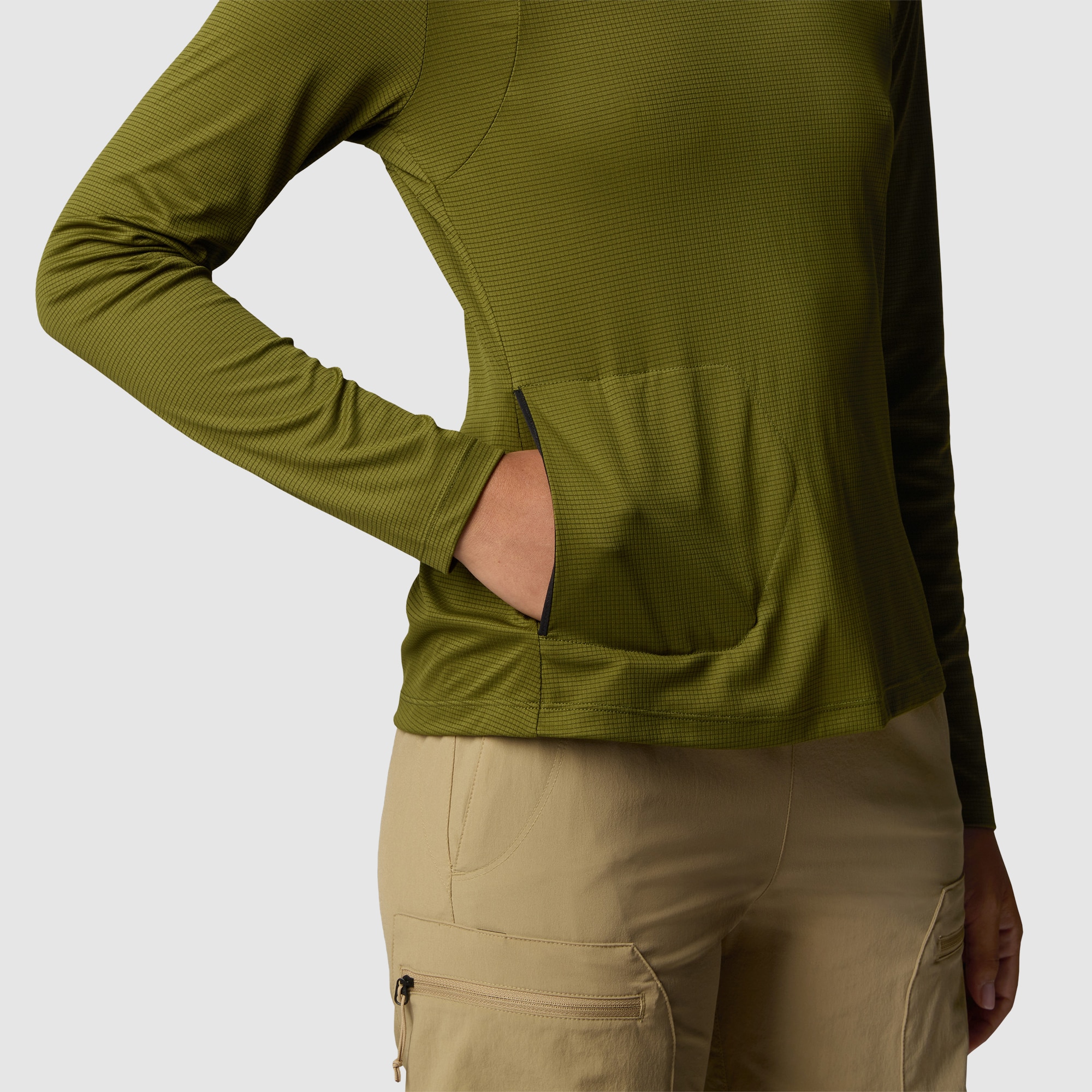 Camiseta de manga larga plegable para mujer Packable The North Face - Verde Oliva Verde Oliva-5