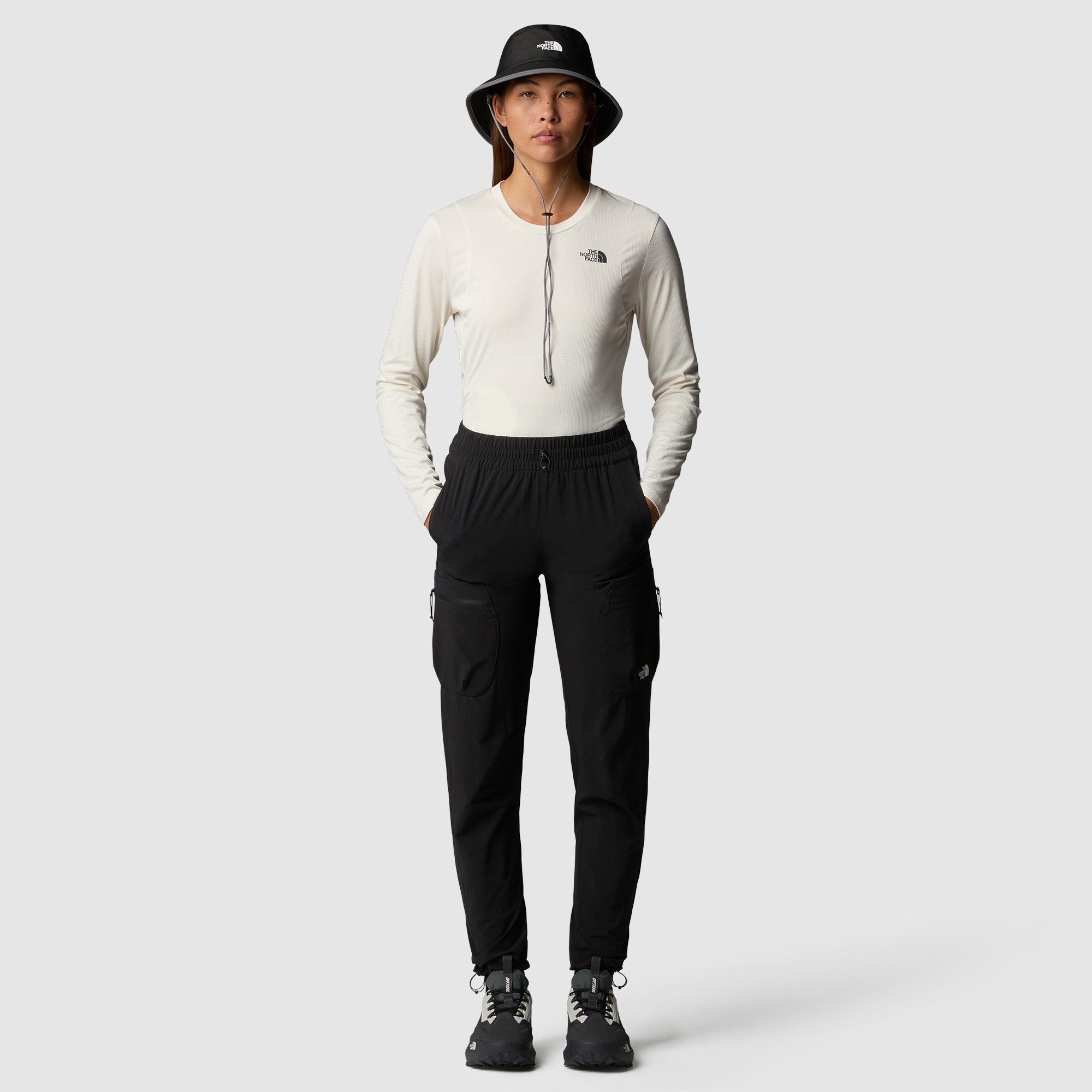 Camiseta de manga larga plegable para mujer Packable The North Face - Blanco Blanco-2