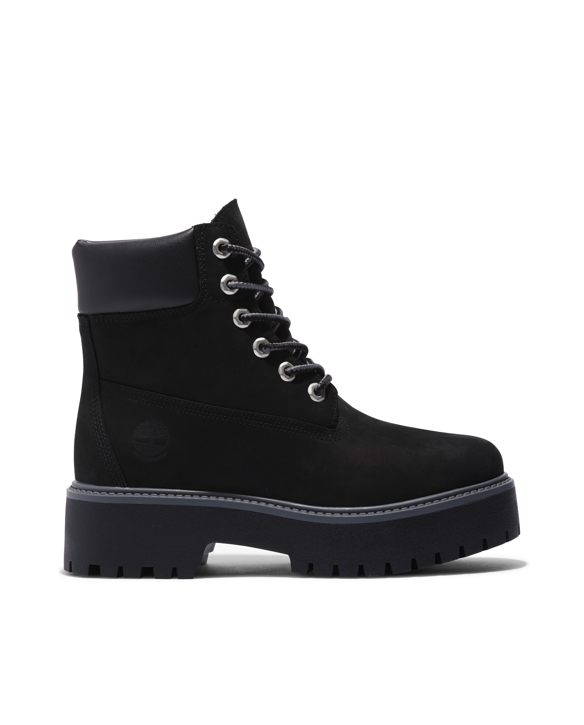 Imagen 0 de Botas suela track 6-inch impermeables con plataforma de mujer en cuero premium Negro