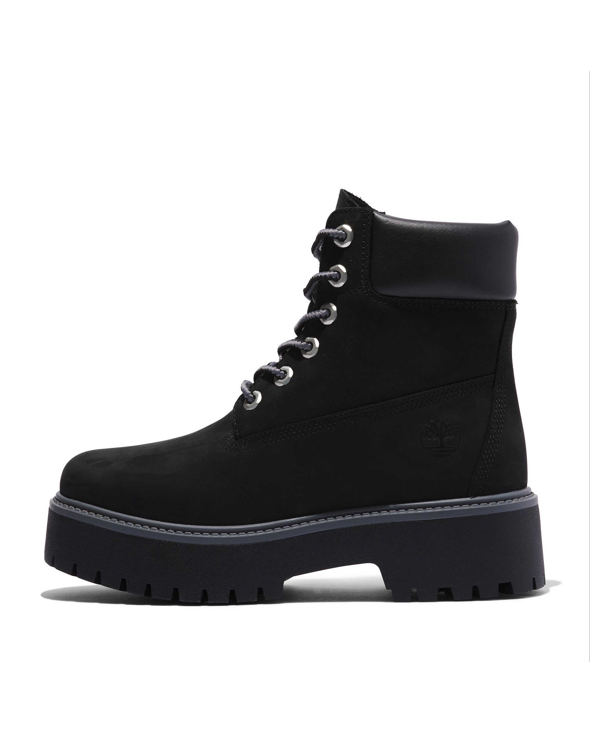 Botas suela track 6-inch impermeables con plataforma de mujer en cuero premium - Timberland - Negro Negro-7