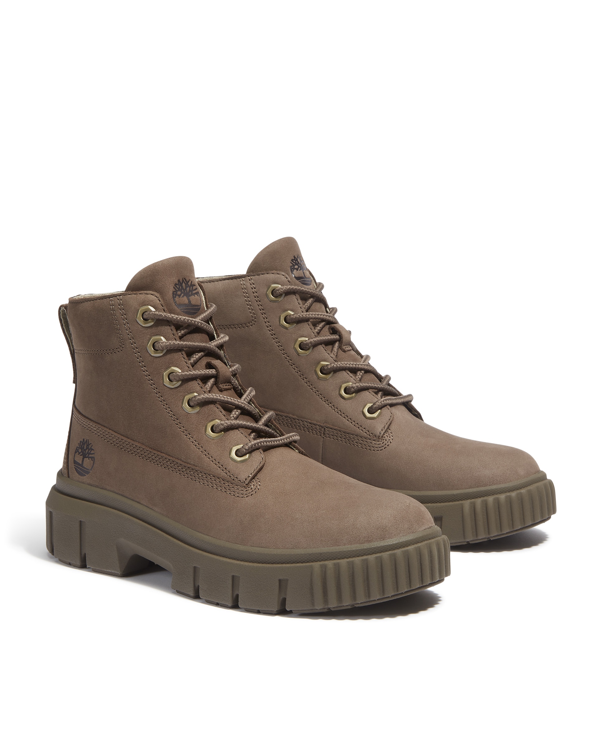 Botines de caña media de mujer en cuero premium - Timberland - Marrón Marrón-4