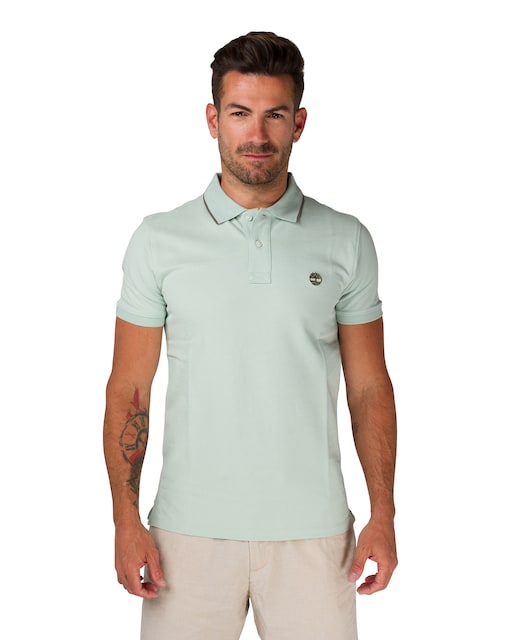Imagen 0 de Polo de hombre manga corta con raya estampada en cuello