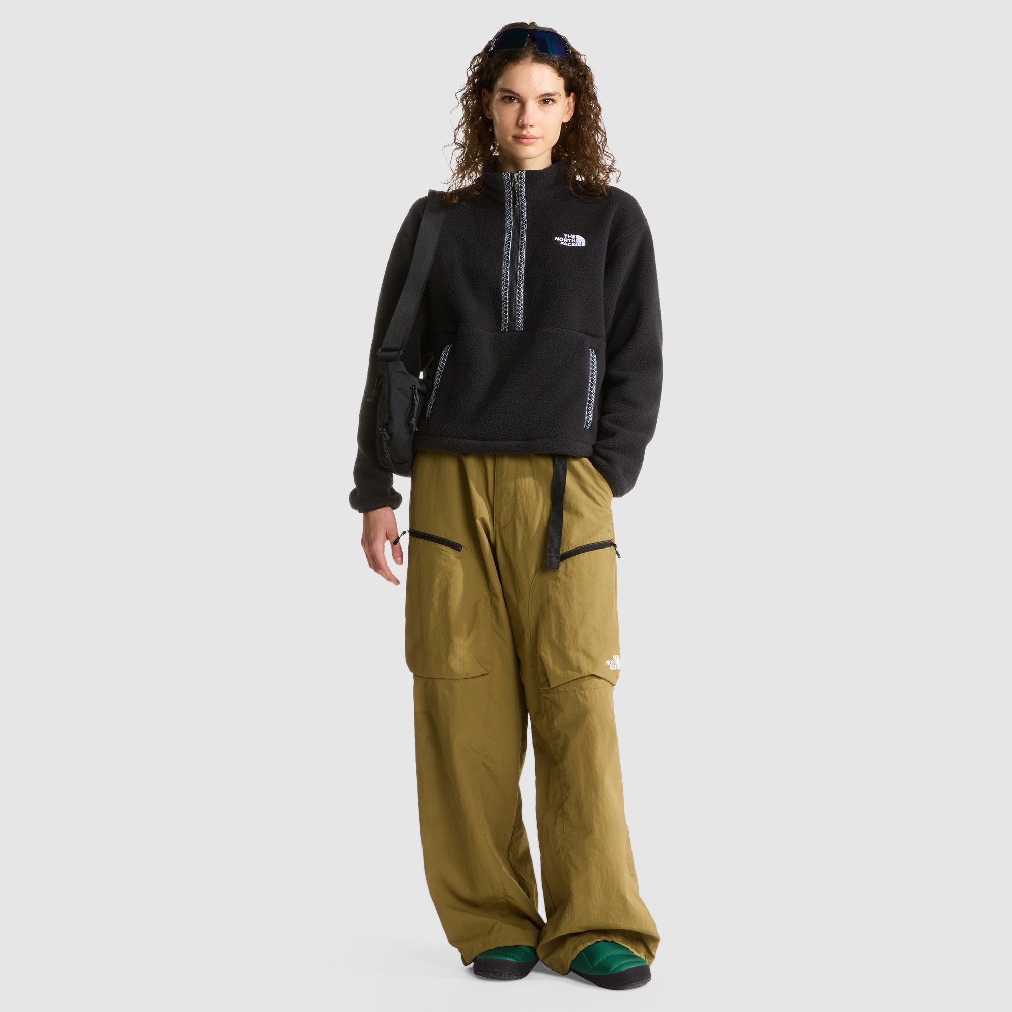 Forro polar con cremallera de 1/4 para mujer TNF Fleeski The North Face - Negro Negro-2