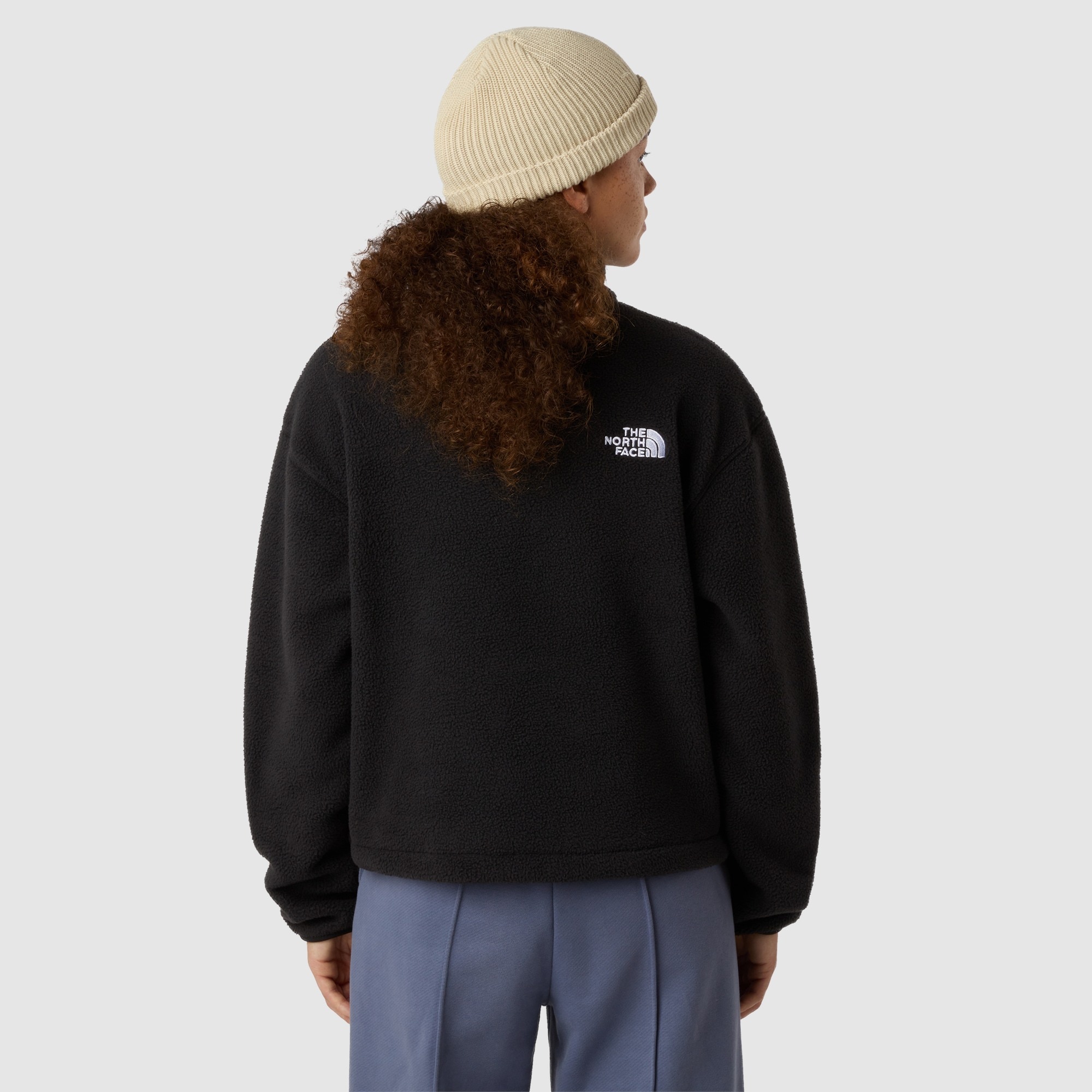 Forro polar con cremallera de 1/4 para mujer TNF Fleeski The North Face - Negro Negro-3