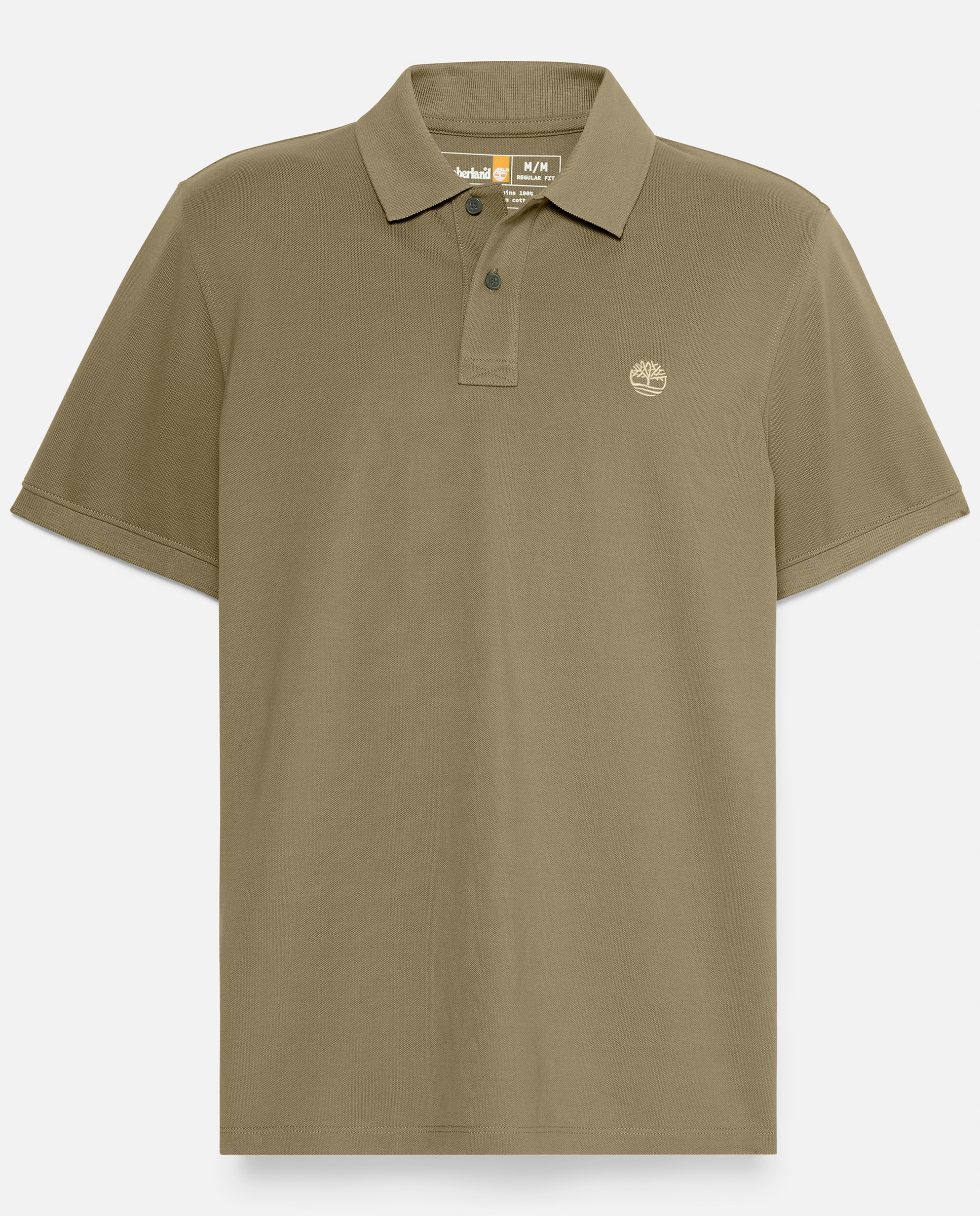 Polo de piqué de hombre manga corta corte regular Verde militar