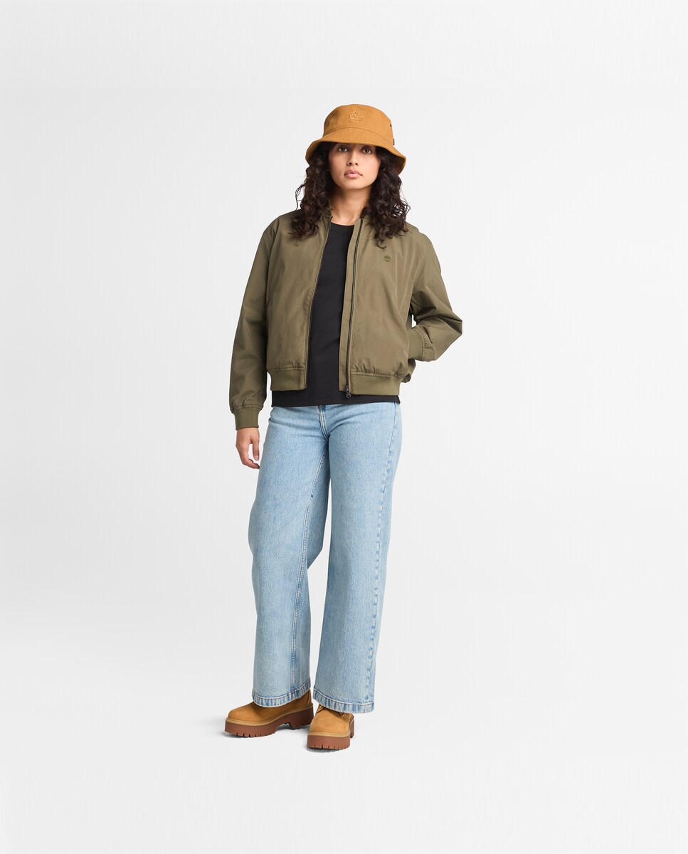 Mezclilla Bomber Verde Militar Mujer Cazadora De Mujer Bómber