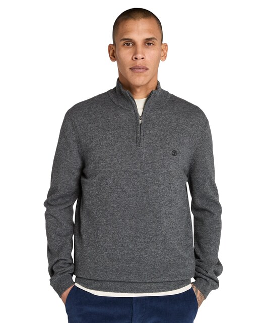 Imagen 0 de Jersey de hombre de lana merina con media cremallera