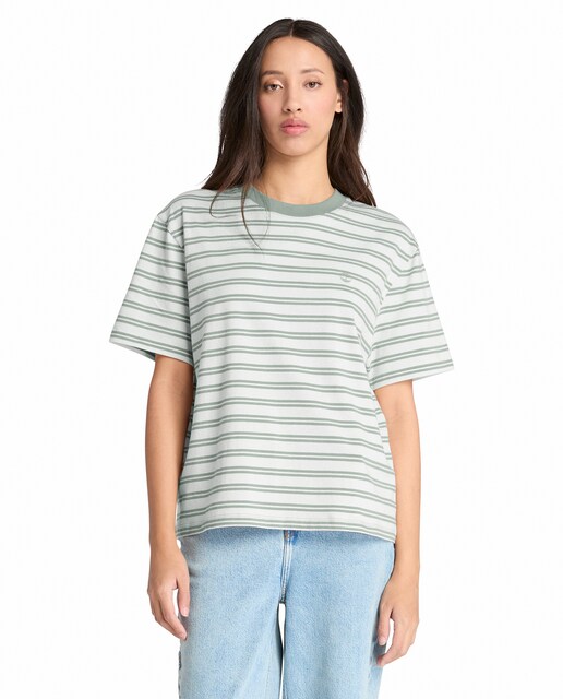 Imagen 0 de Camiseta de mujer de manga corta a rayas