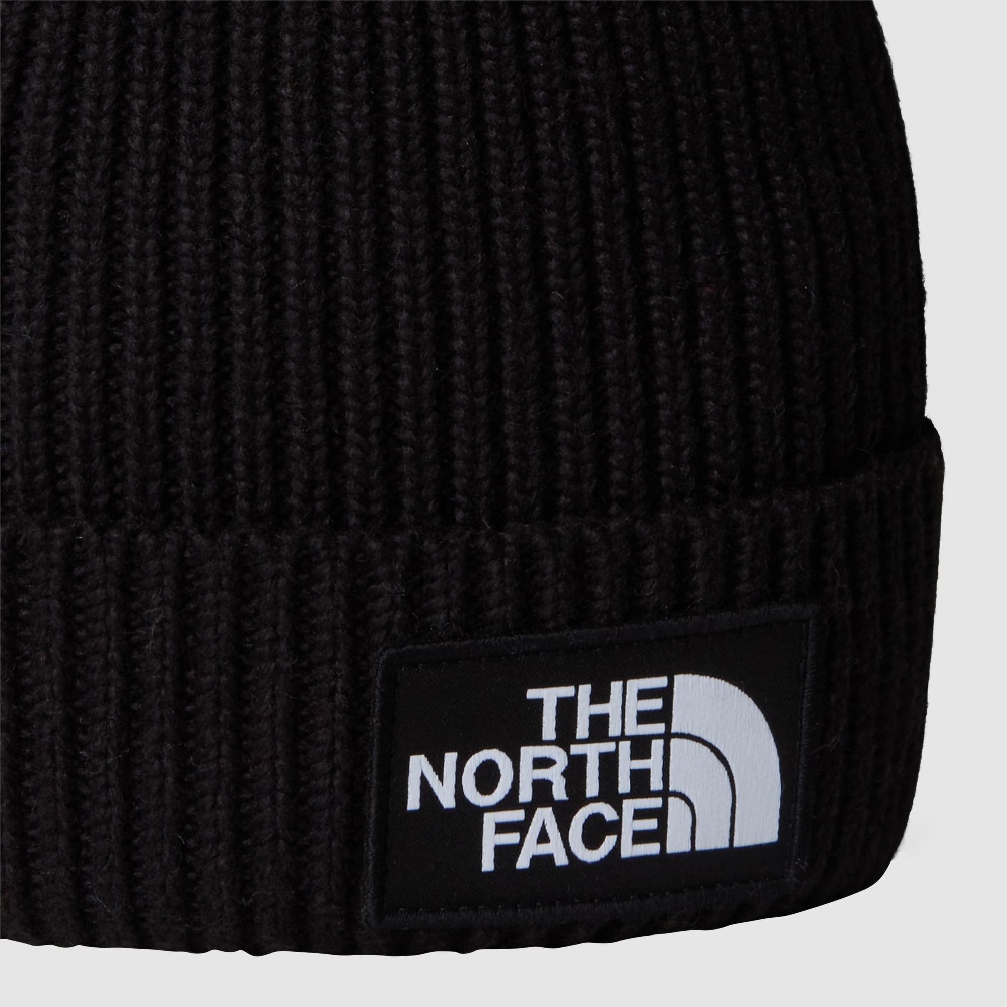 Gorro con borde y logotipo de TNF encuadrado de niños The North Face - Negro Negro-5