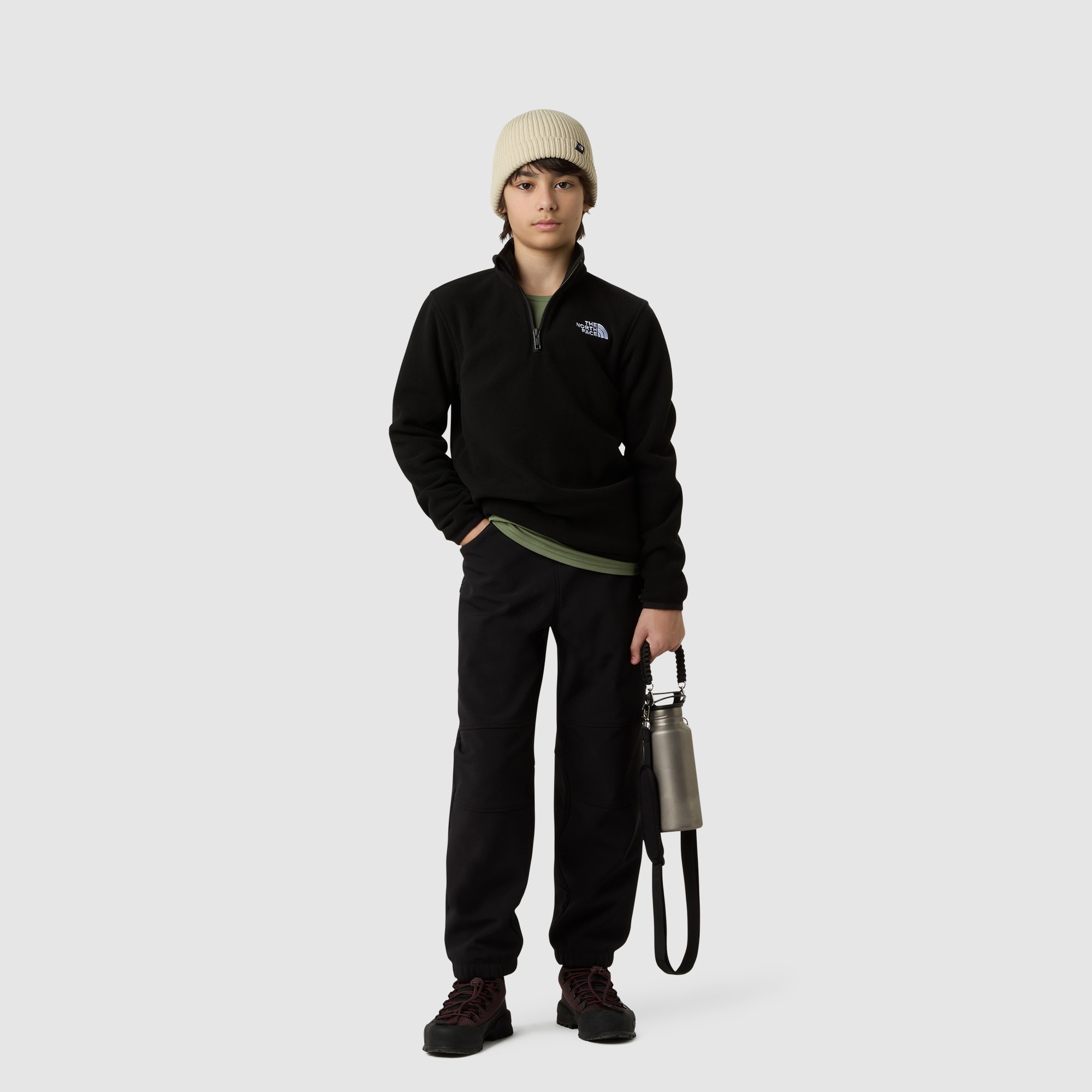 Forro polar con cremallera de 1/4 de niños Glacier The North Face - Negro Negro-2