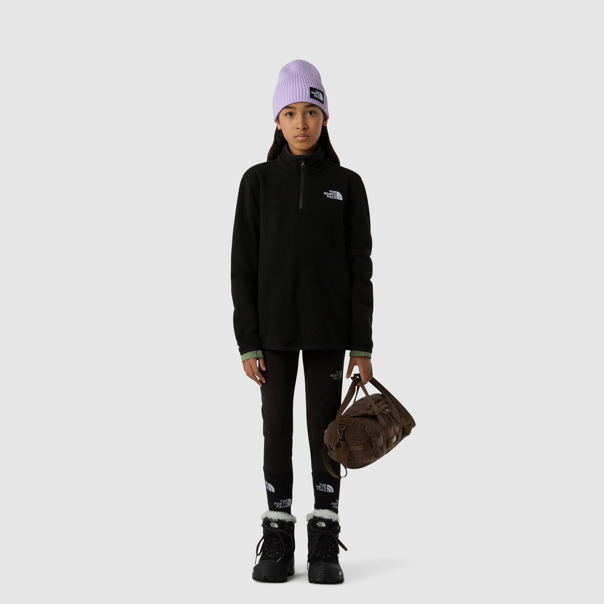 Forro polar con cremallera de 1/4 de niños Glacier The North Face - Negro Negro-4