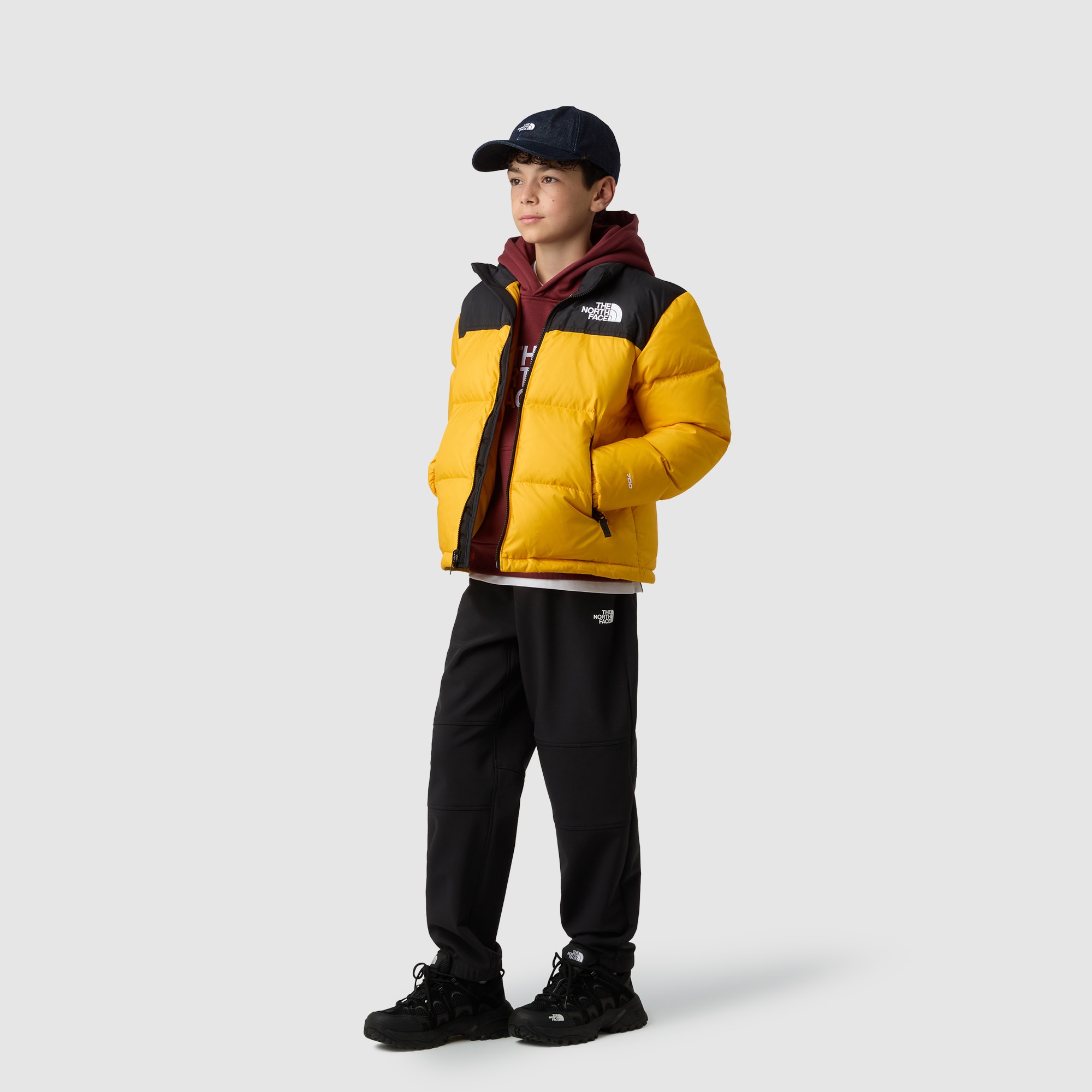 Chaqueta de niños Nuptse 1996 The North Face - Negro Amarillo-2
