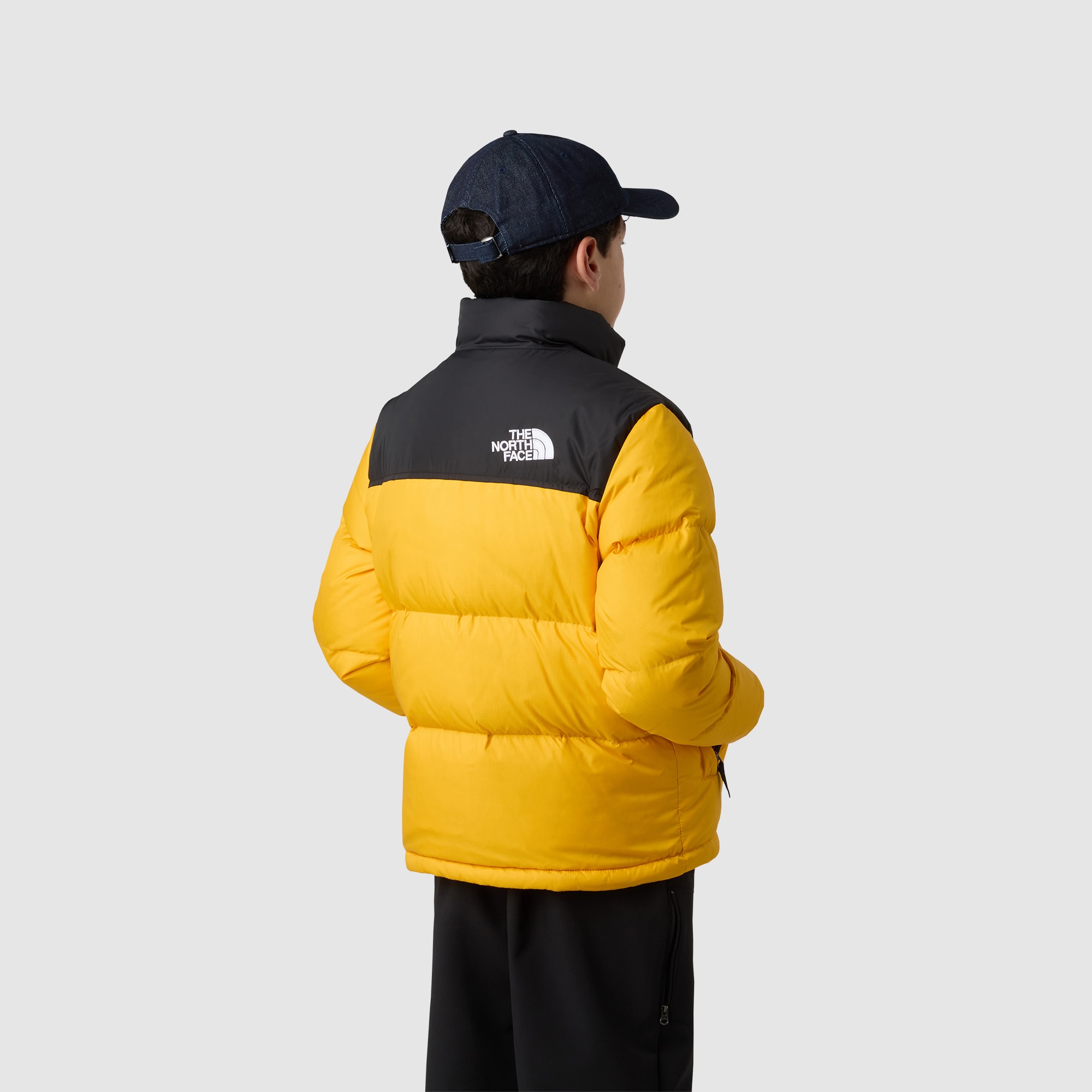 Chaqueta de niños Nuptse 1996 The North Face - Negro Amarillo-3