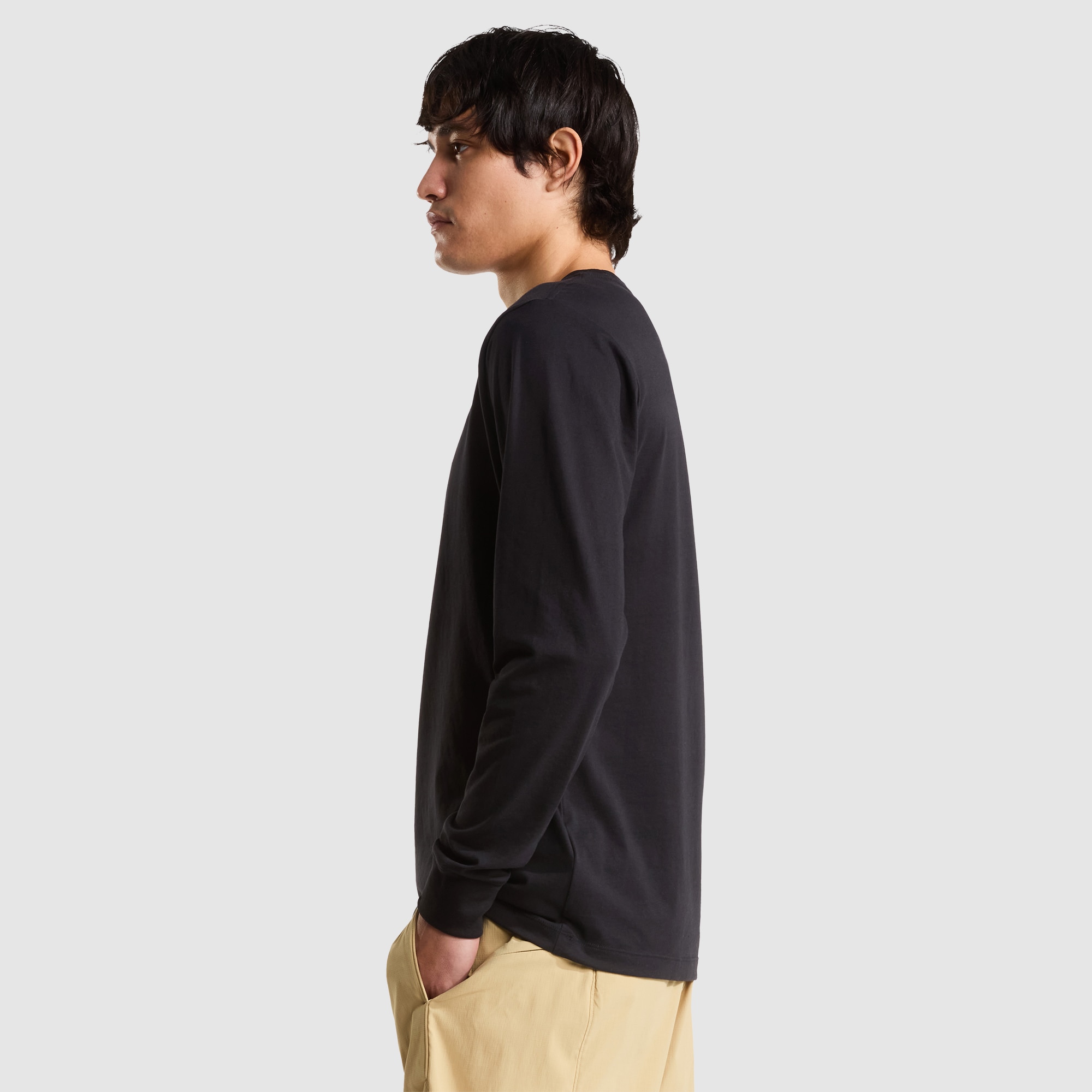 Camiseta recta de manga larga para hombre Simple Dome Evolution The North Face - Negro Negro-4