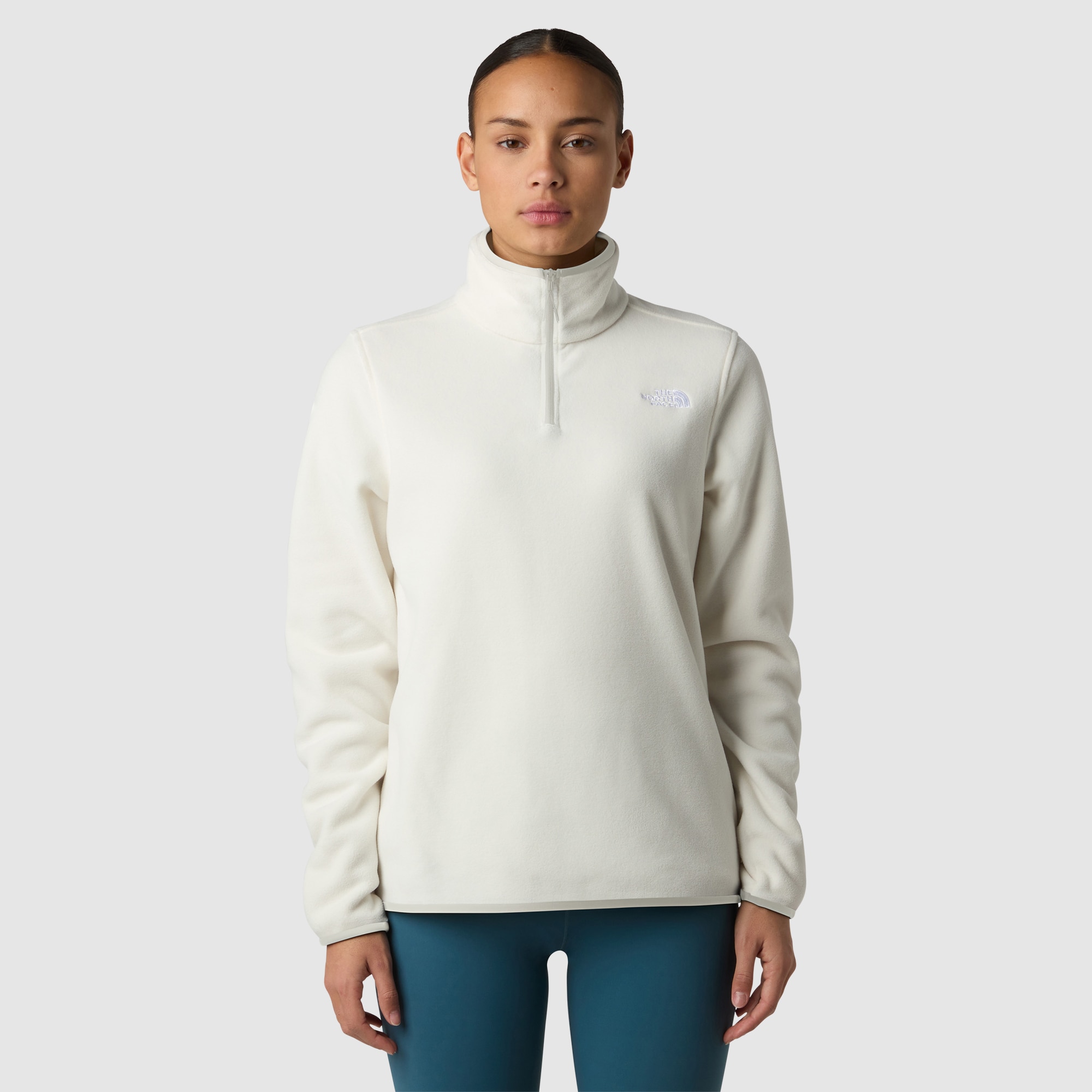 Forro polar con cremallera de 1/4 para mujer Glacier The North Face - Blanco Blanco-1