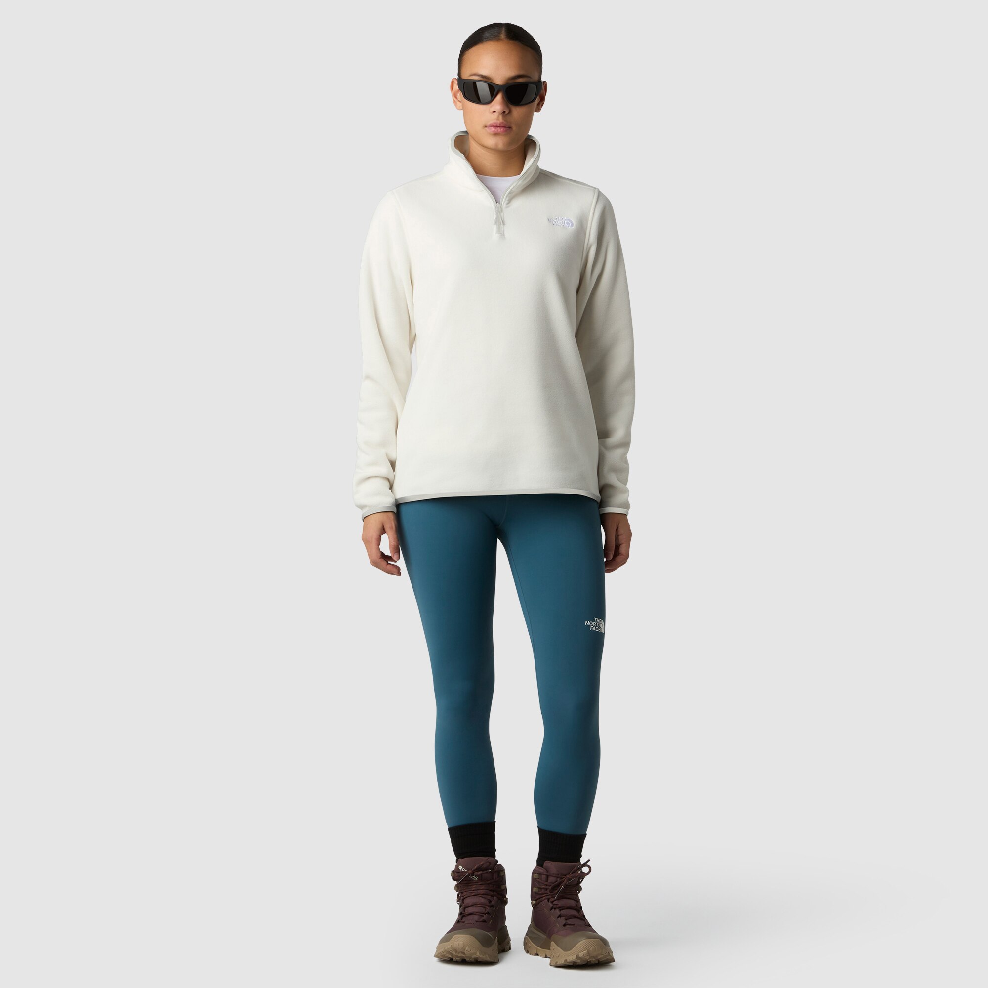 Forro polar con cremallera de 1/4 para mujer Glacier The North Face - Blanco Blanco-2