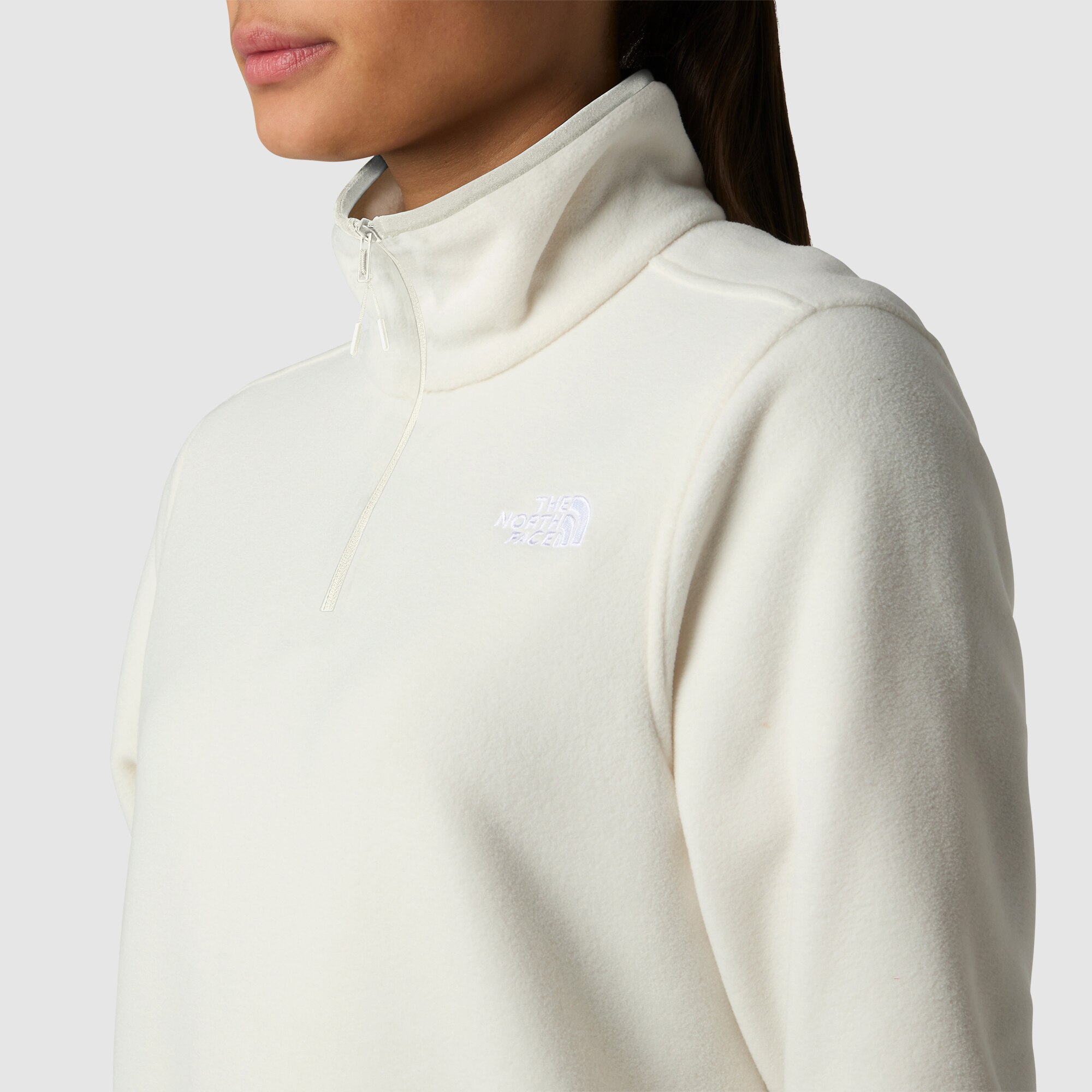 Forro polar con cremallera de 1/4 para mujer Glacier The North Face - Blanco Blanco-4