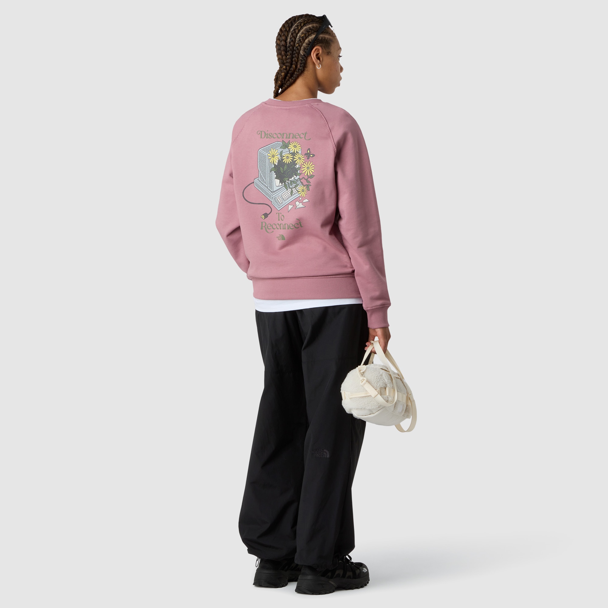 Imagen 2 de Sudadera holgada con estampado gráfico de mujer Connect The North Face - Rosa Rosa