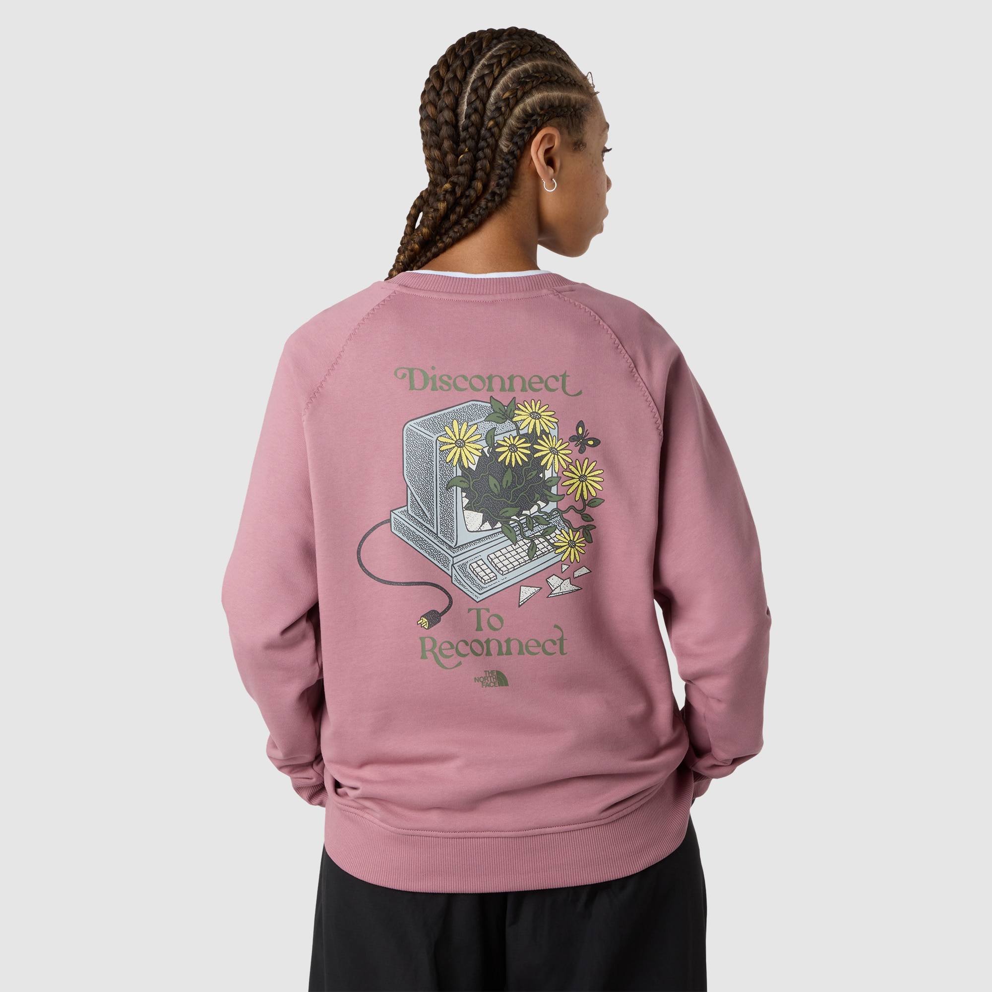 Imagen 3 de Sudadera holgada con estampado gráfico de mujer Connect The North Face - Rosa Rosa