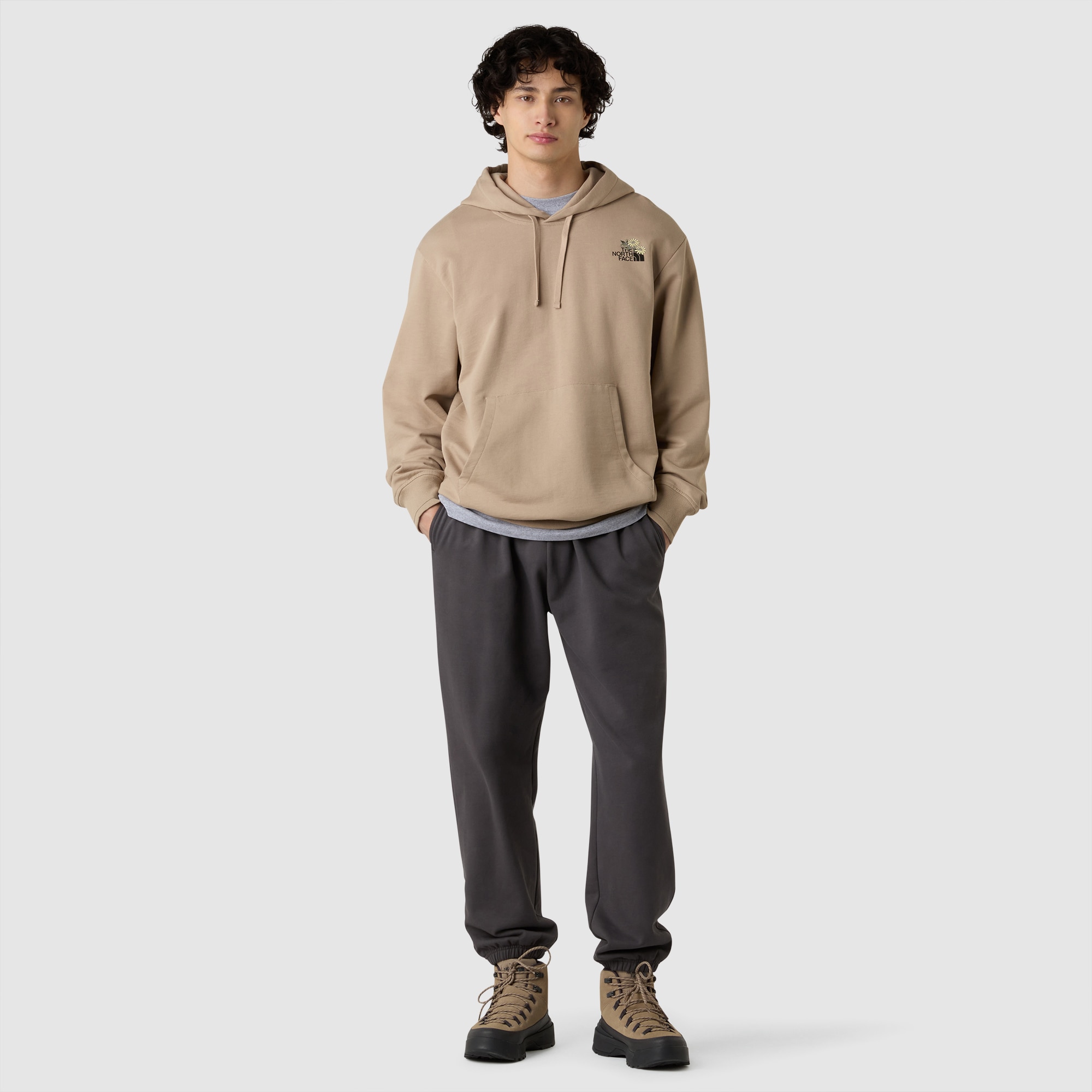Sudadera holgada con capucha y estampado floral de hombre Dome The North Face - Beige Beige-2