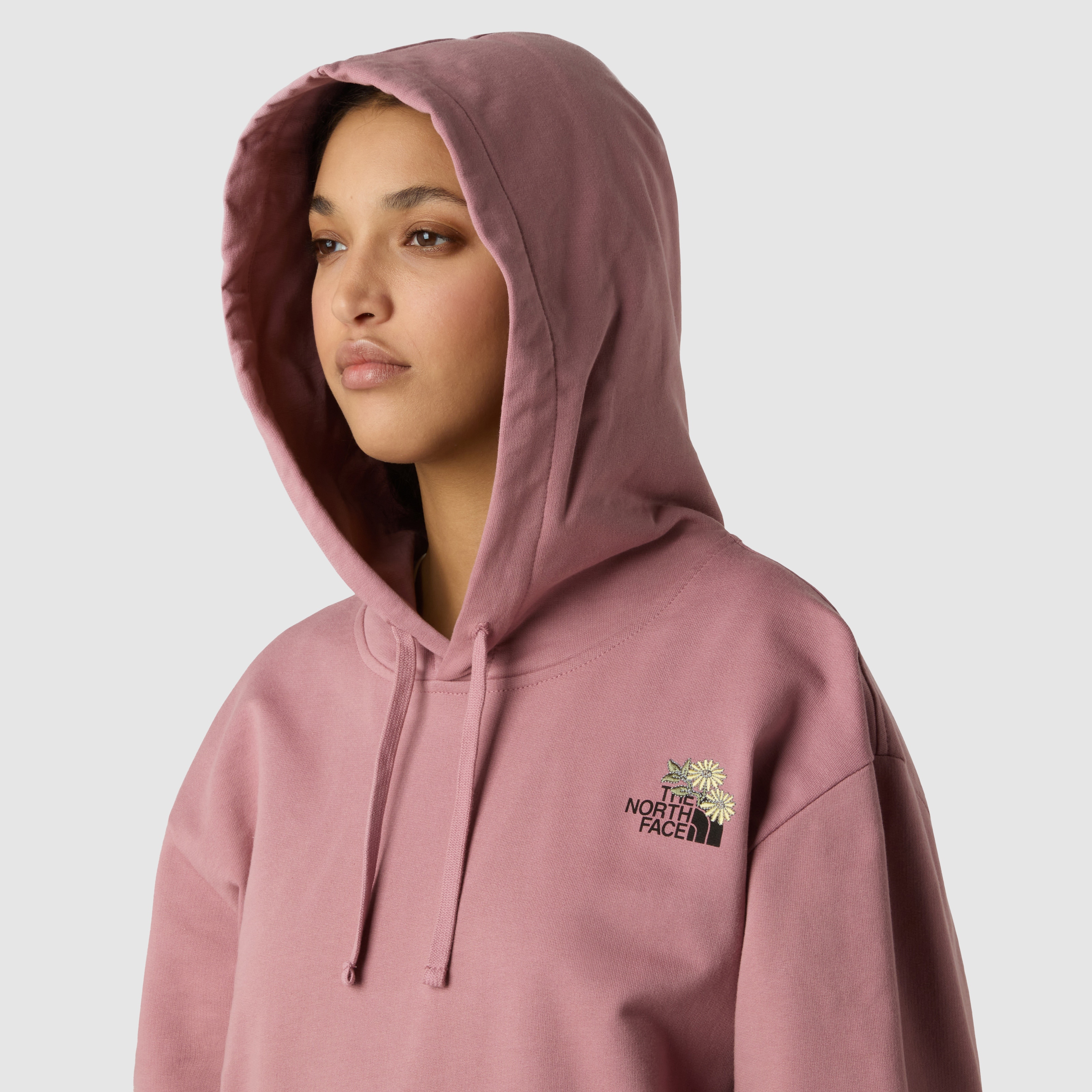 Sudadera holgada con capucha y estampado floral de hombre Dome The North Face - Rosa Rosa-4