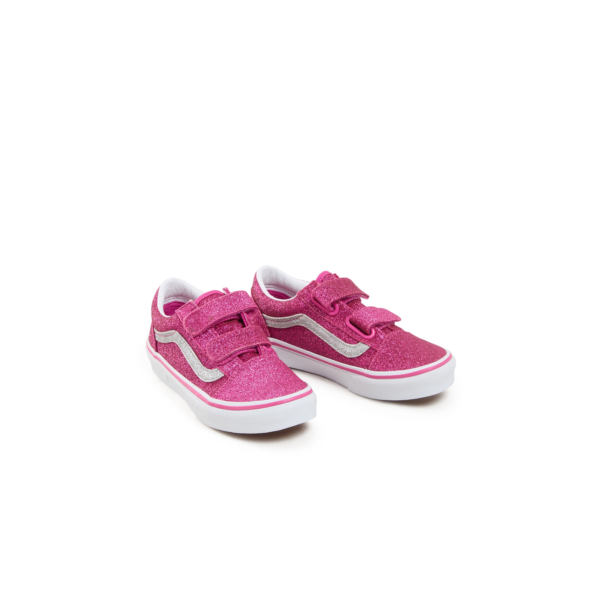 Zapatilla casual para niñas Old Skool Vans con Velcro. - Rosa Rosa-2