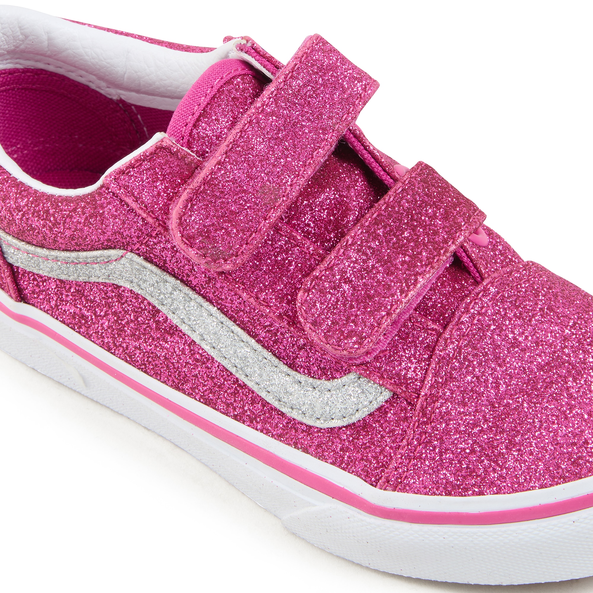Zapatilla casual para niñas Old Skool Vans con Velcro. - Rosa Rosa-4