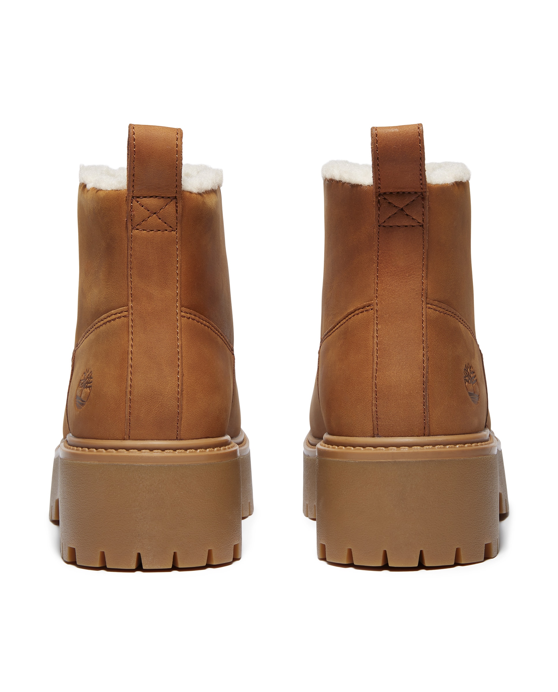 Botines con suela track sin cierre con plataforma y forro cálido platform de mujer en cuero premium - Timberland - Marrón Marrón-5