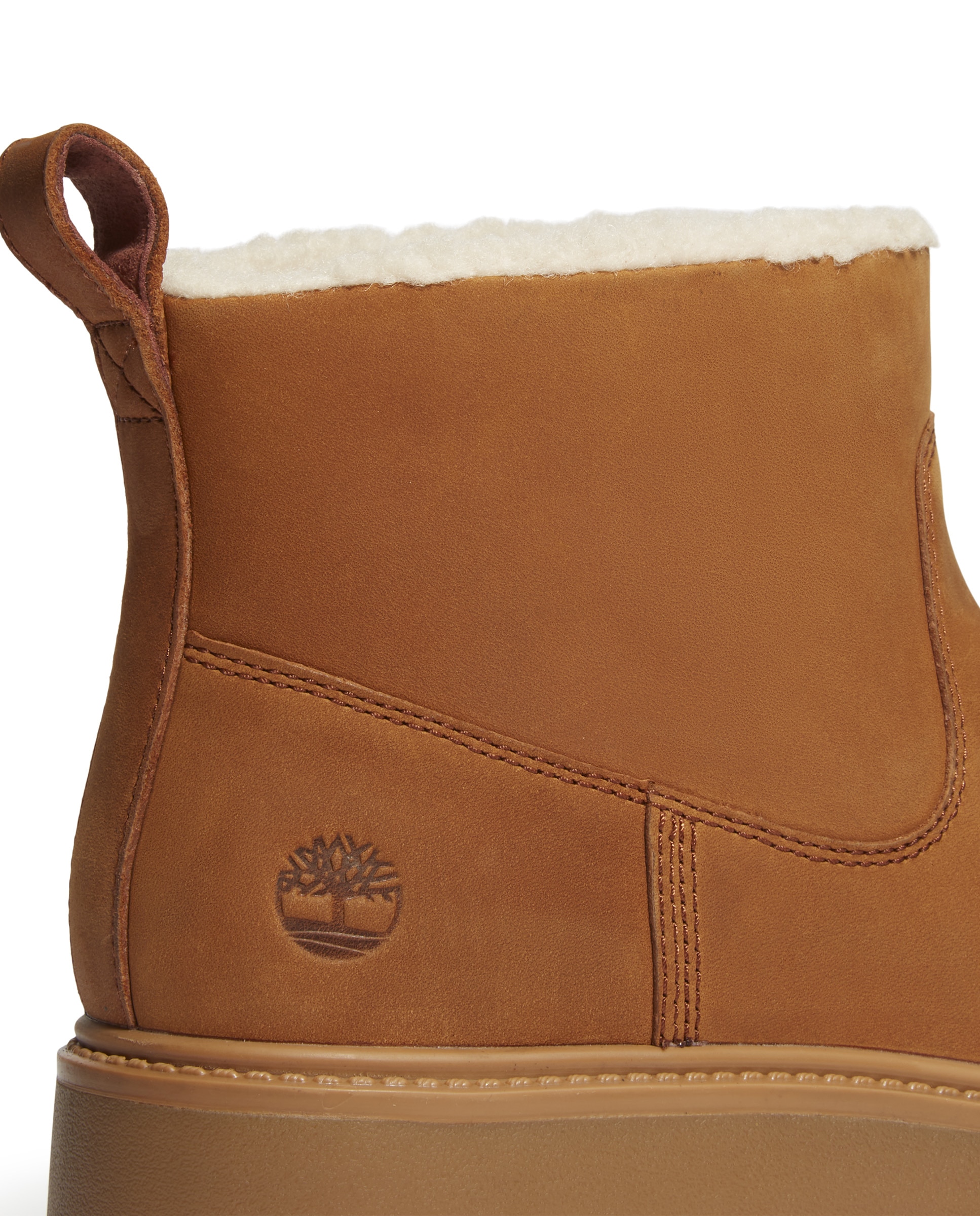 Botines con suela track sin cierre con plataforma y forro cálido platform de mujer en cuero premium - Timberland - Marrón Marrón-6