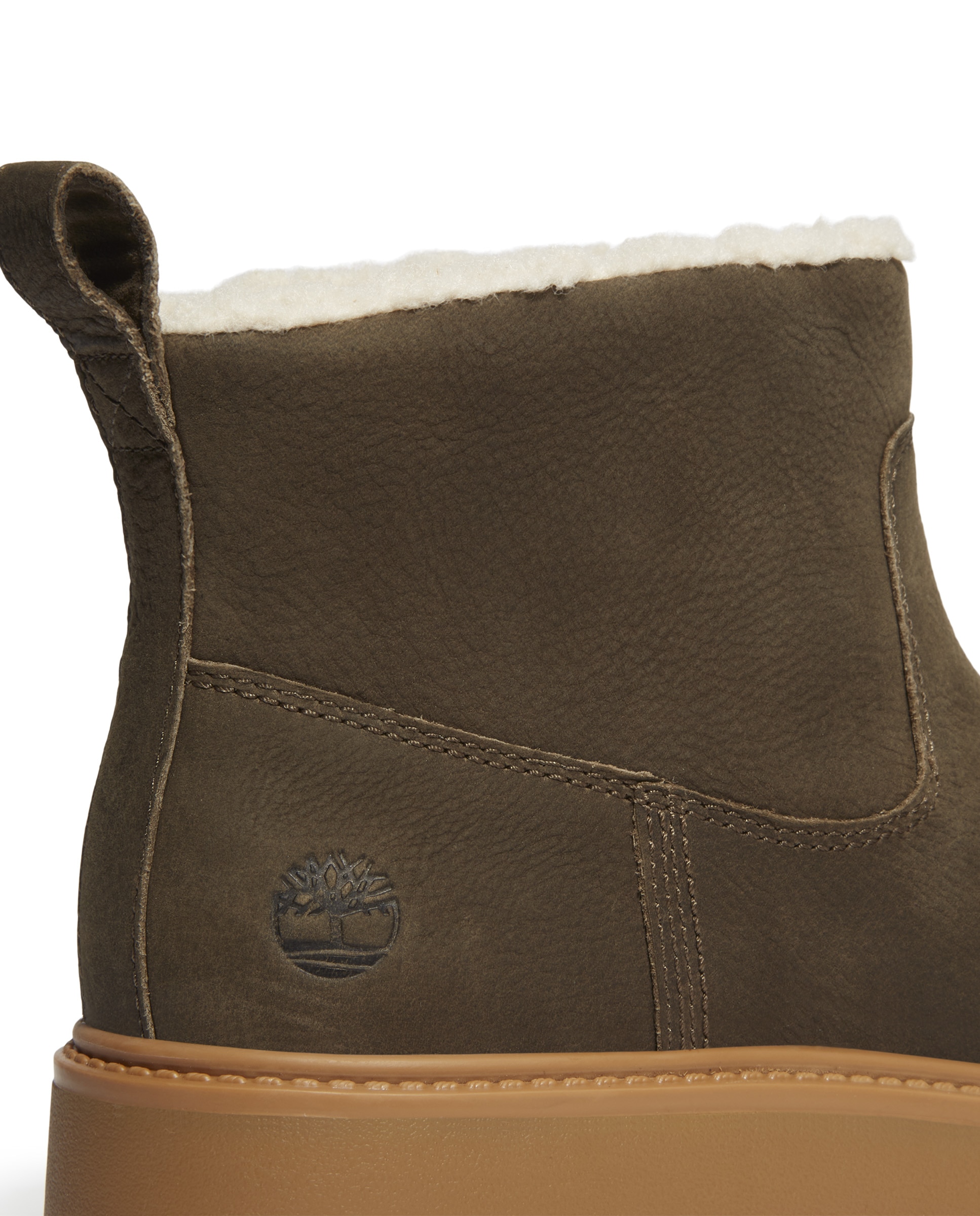 Botines con suela track sin cierre con plataforma y forro cálido platform de mujer en cuero premium - Timberland - Marrón oscuro Marrón oscuro-6