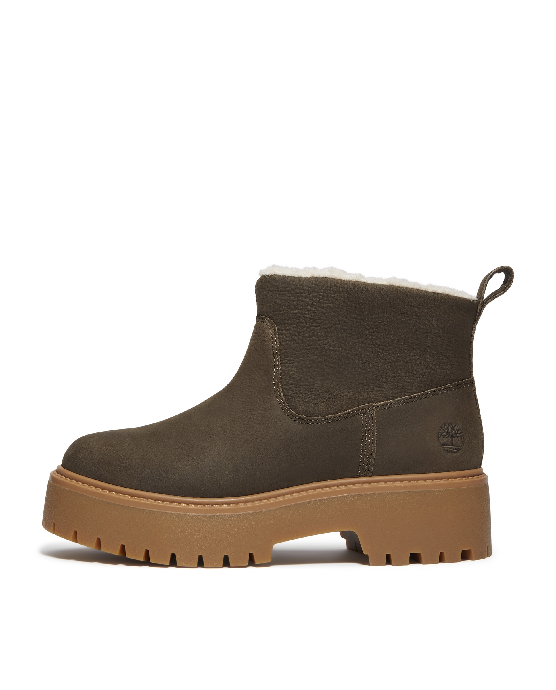 Botines con suela track sin cierre con plataforma y forro cálido platform de mujer en cuero premium - Timberland - Marrón oscuro Marrón oscuro-7