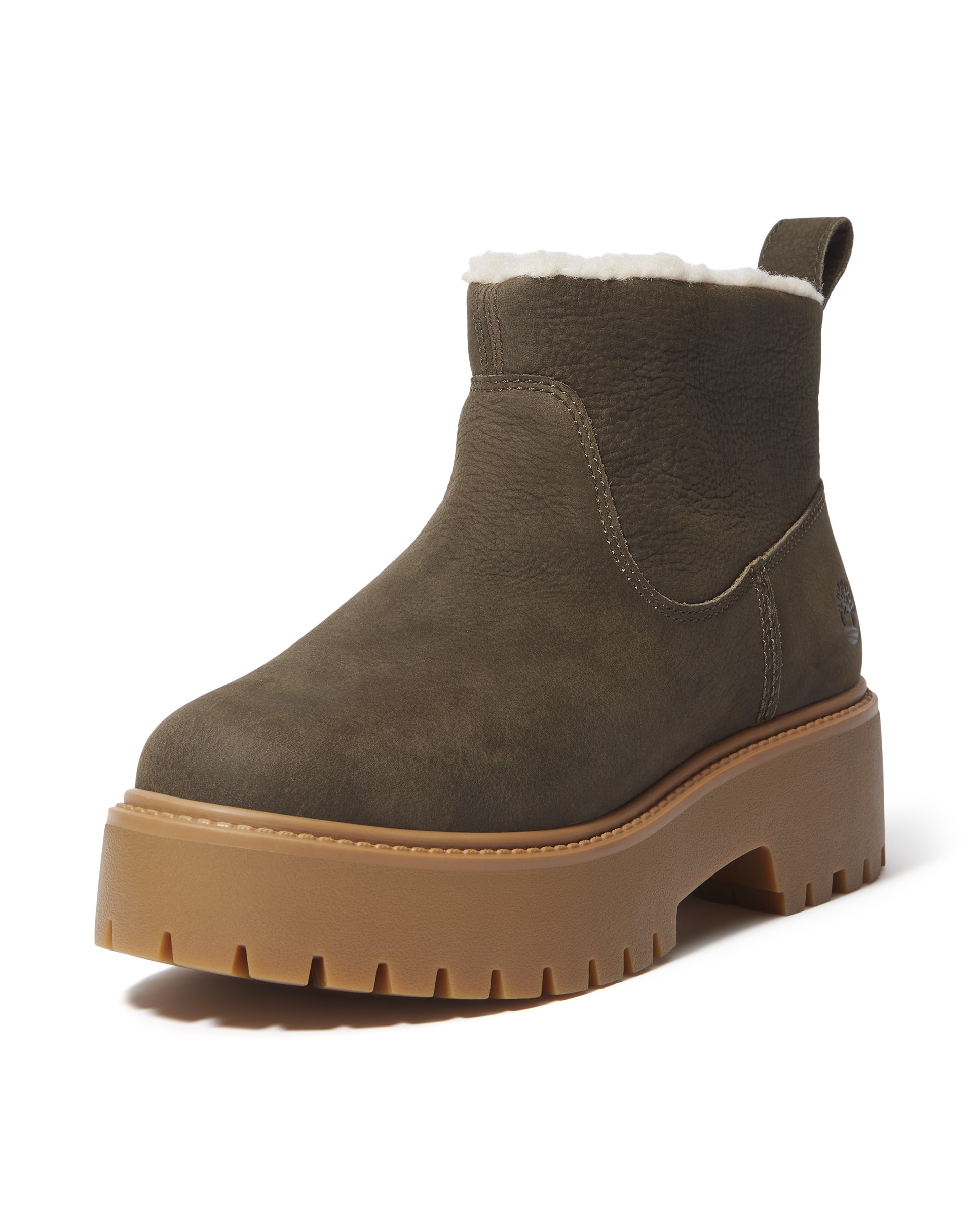 Botines con suela track sin cierre con plataforma y forro cálido platform de mujer en cuero premium - Timberland - Marrón oscuro Marrón oscuro-8
