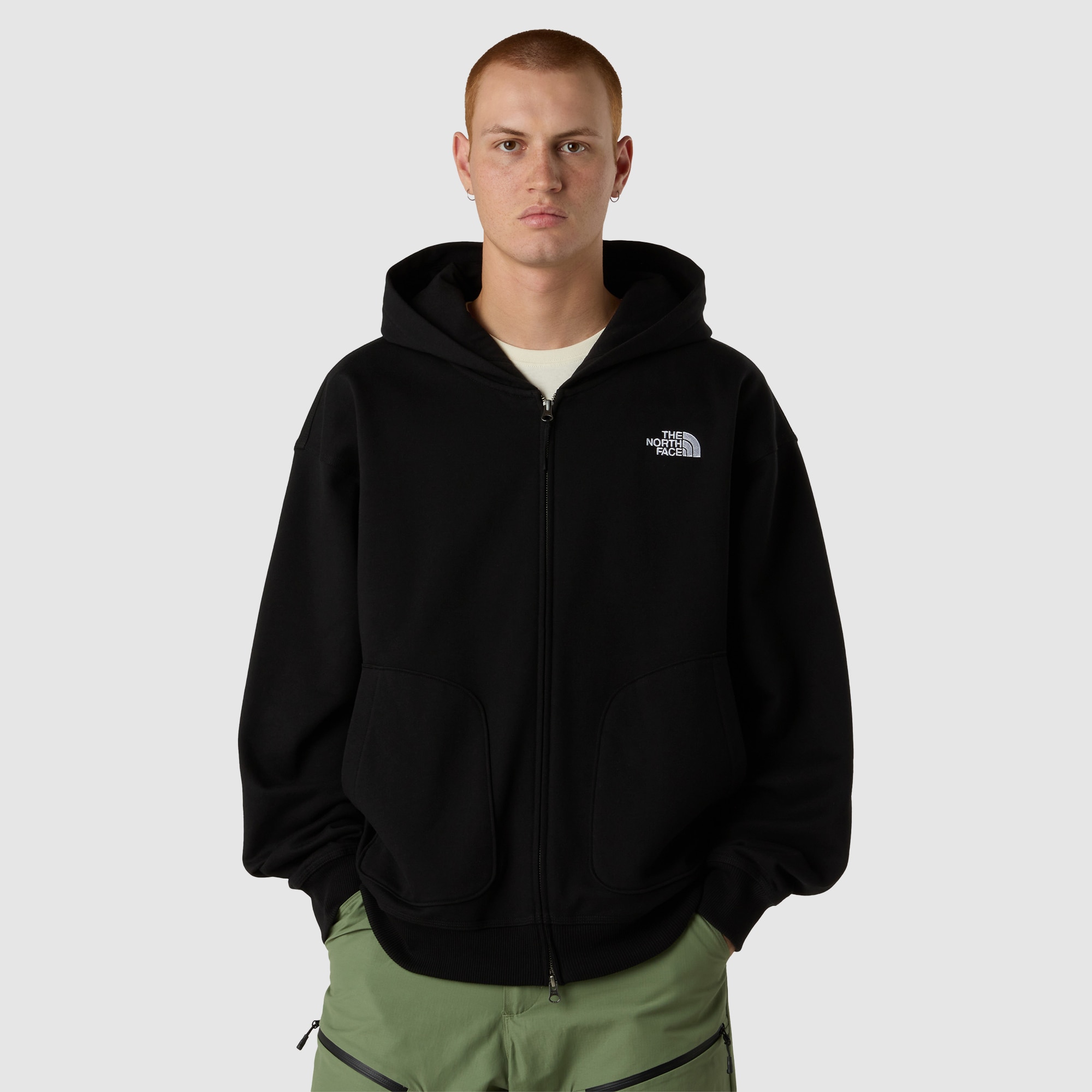 Imagen 0 de Sudadera holgada con capucha y cremallera integral de hombre The North Face Negro